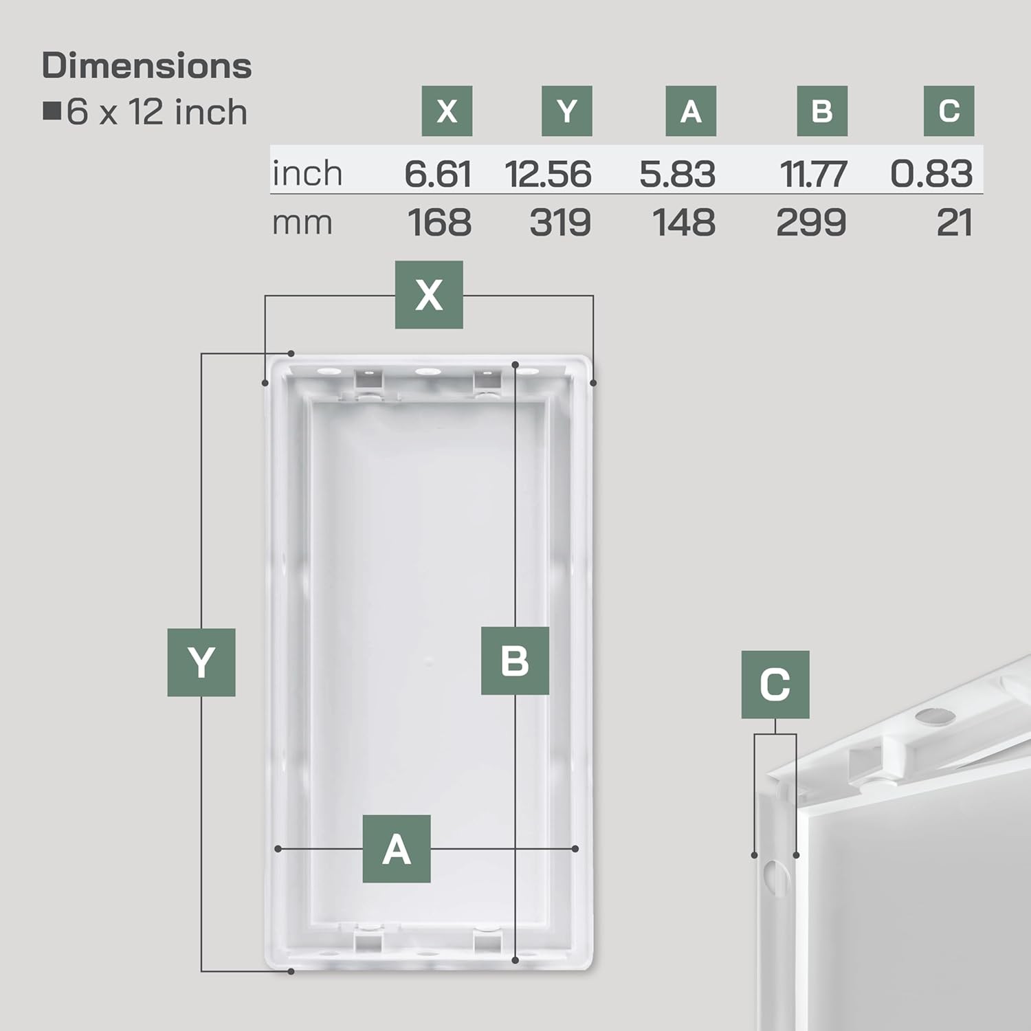 Vent Systems 6x12 Access Panel - Easy Access Doors - ABS Plastic - Access Panel
