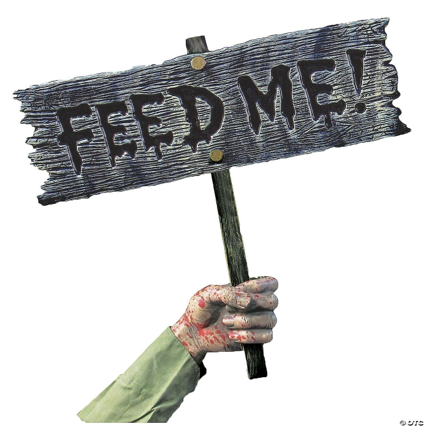 Warning From Below-Feed Me Sign | Halloween Decoration