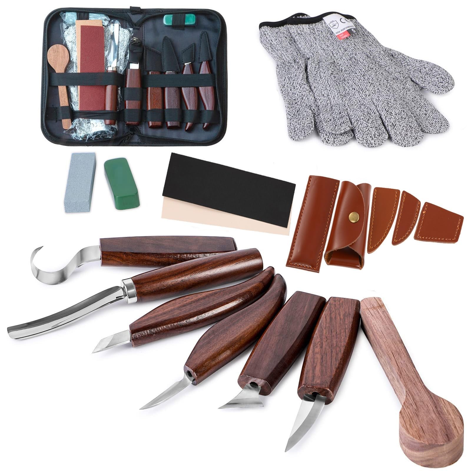 Wood Carving Kit 6pcs Whittling Knives Trimming Knife Woodwork Beginners