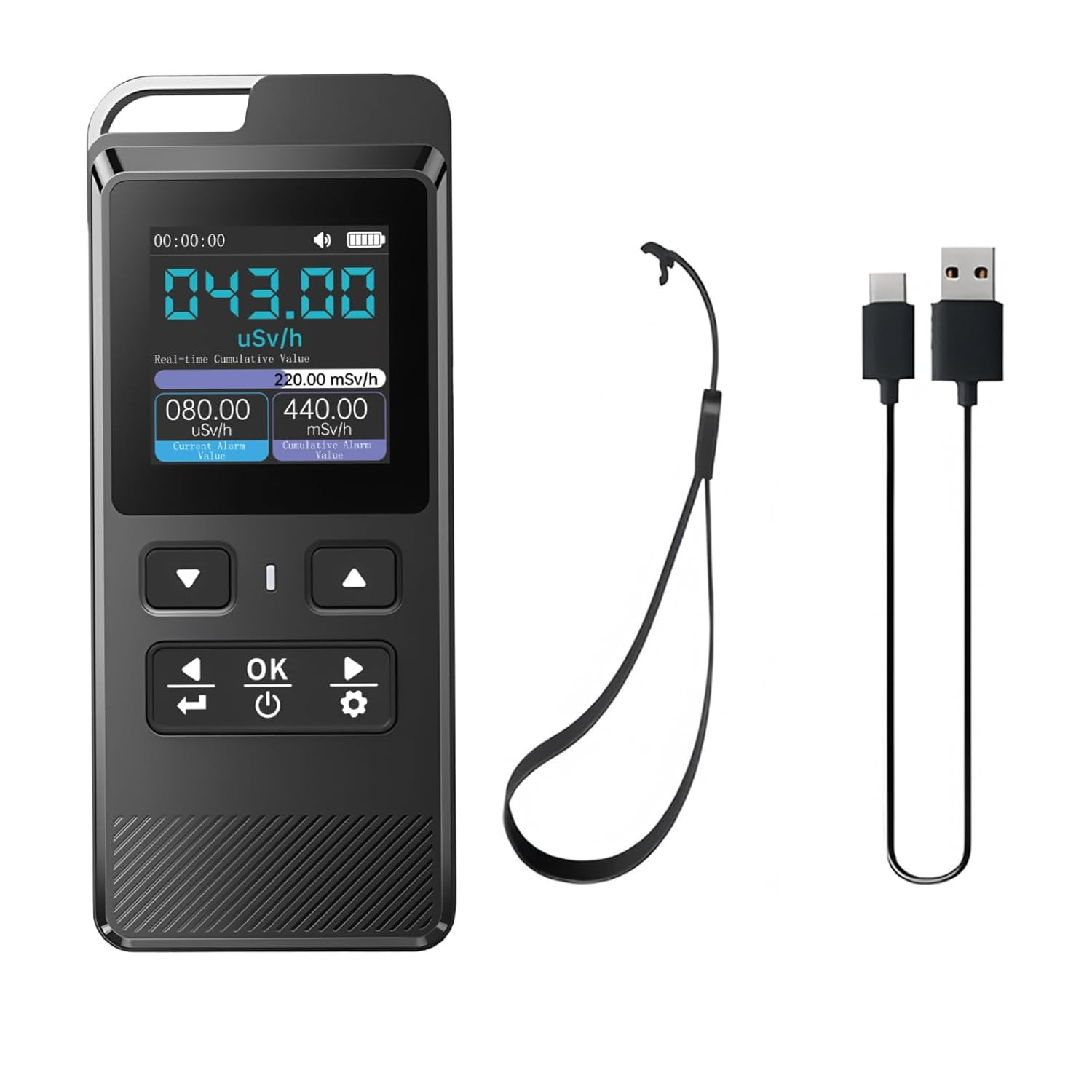 Portable Geiger Counter & Radiation Detector with IPS Display & USB Rechargeable