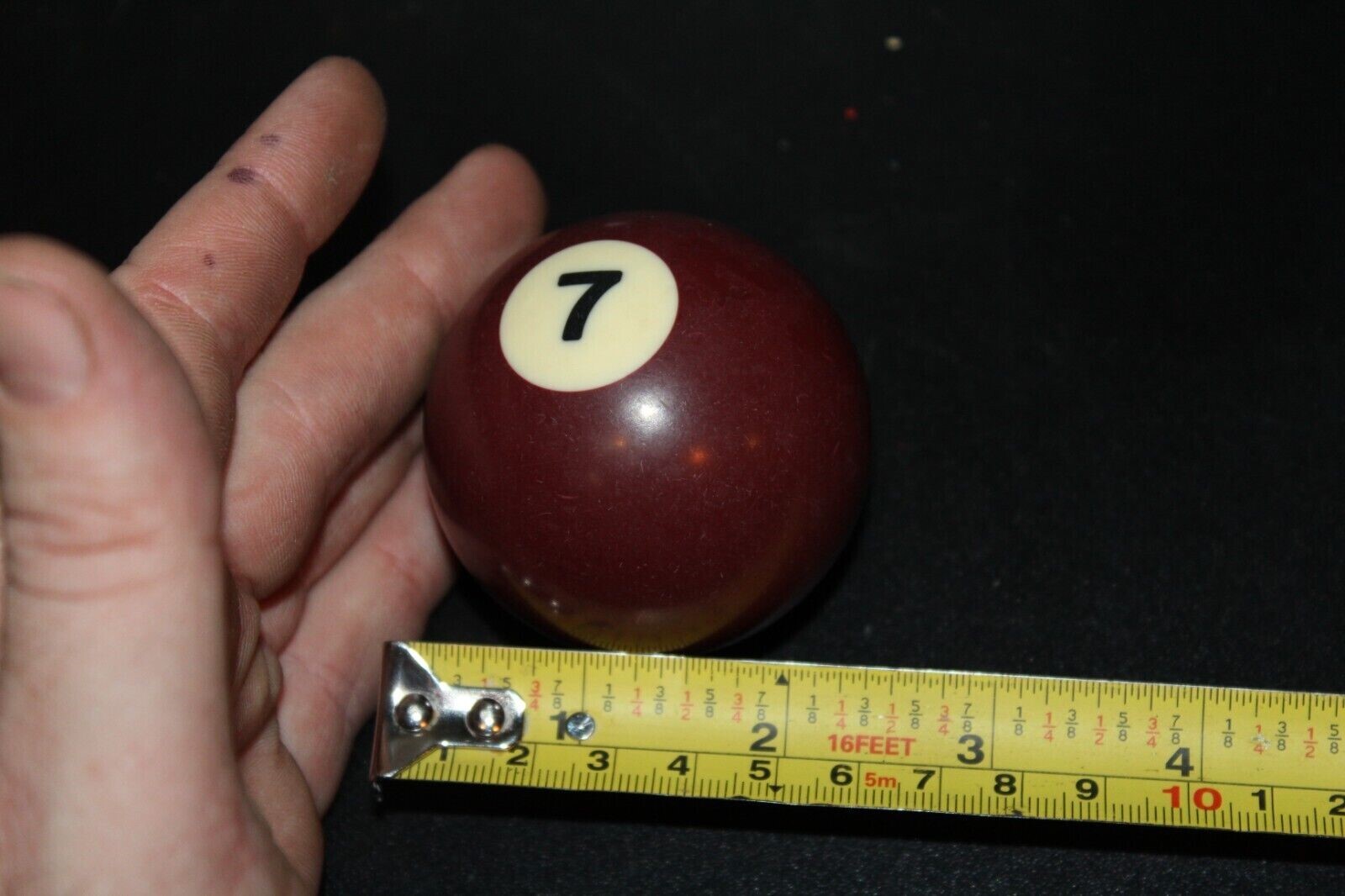Vintage Pool Ball 2 1/4" Replacement #7 Burgundy Solid Aramith Belgian Billiards