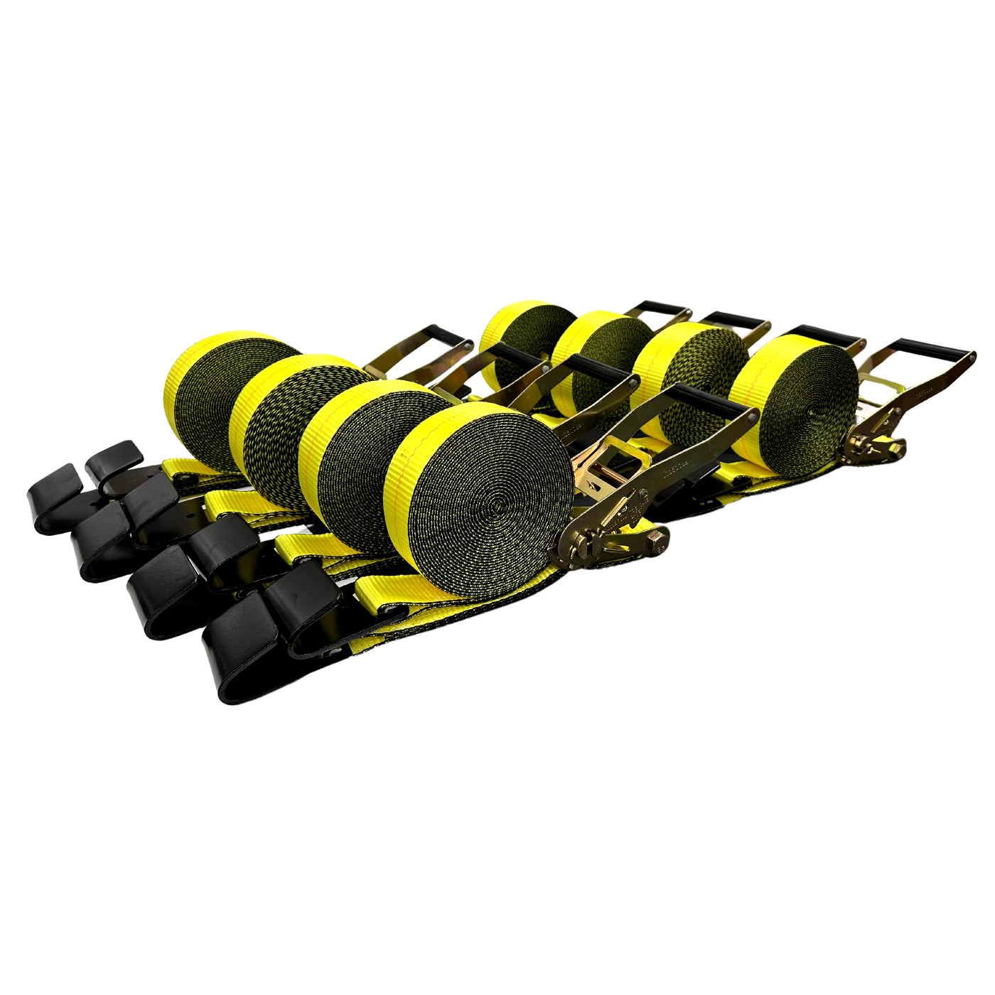 8Pack Falcon Cargo 2" x 27' Ratchet Straps - 3333LB WLL - Flat Hook, Tie-Down