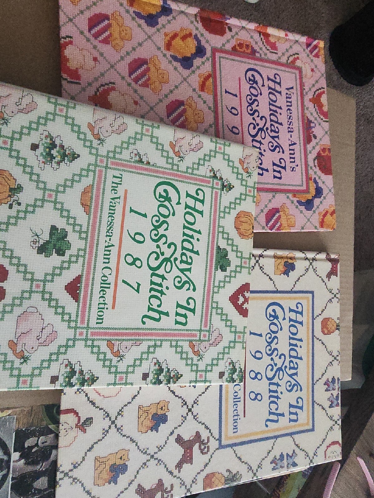 Vintage Vanessa Ann Collection Holidays In Cross Stitch Lot, 1987, 1988 and 1991