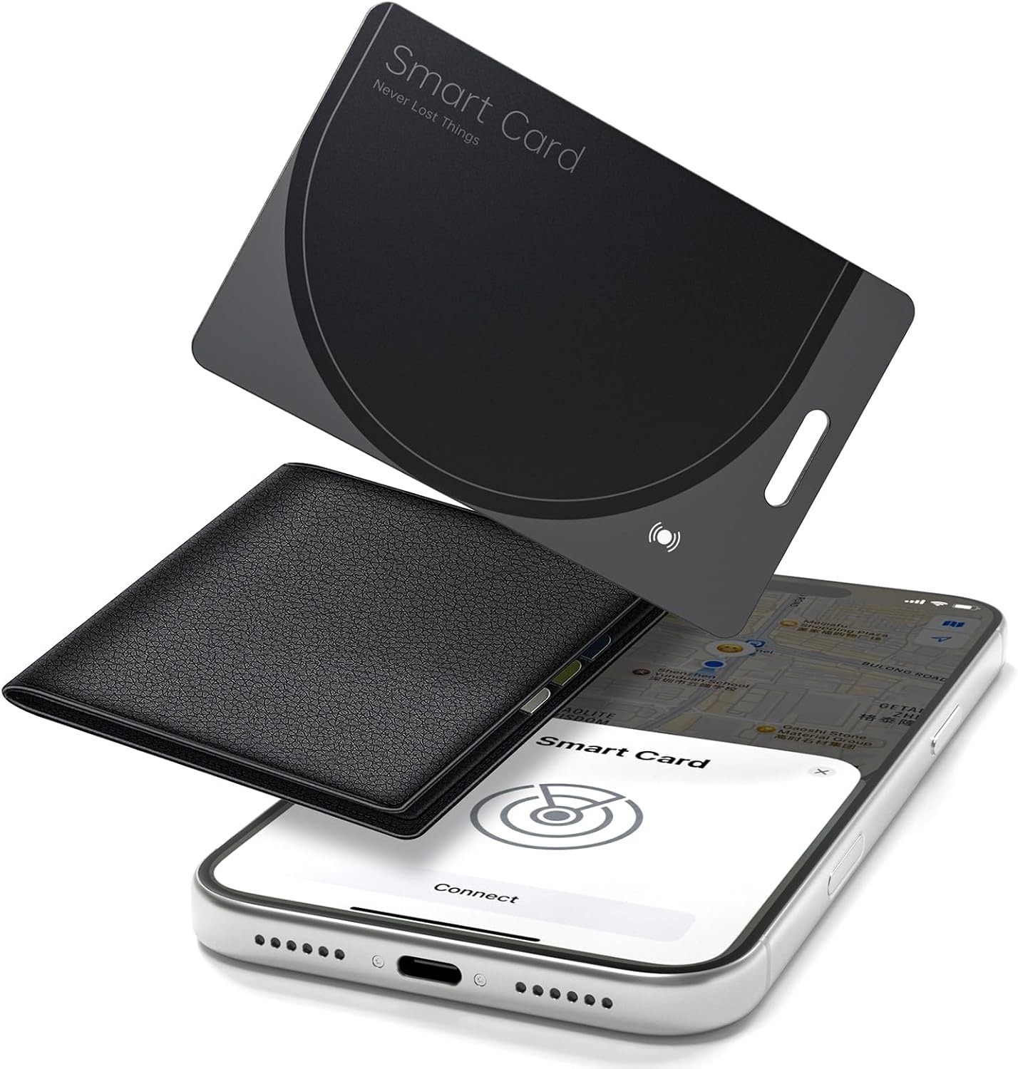 Wallet Tracker Card Bluetooth Finder Compatible with Apple Find My Waterproof