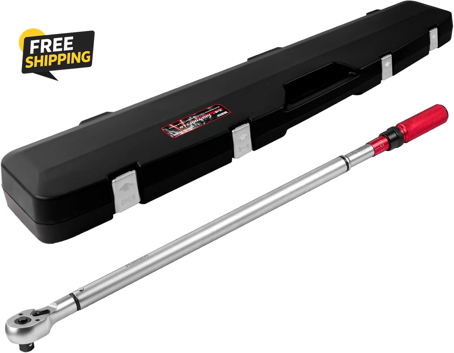 3/4" Drive Click Torque Wrench 100-700 Ft-lb Dual Direction 48 Tooth Adjustable