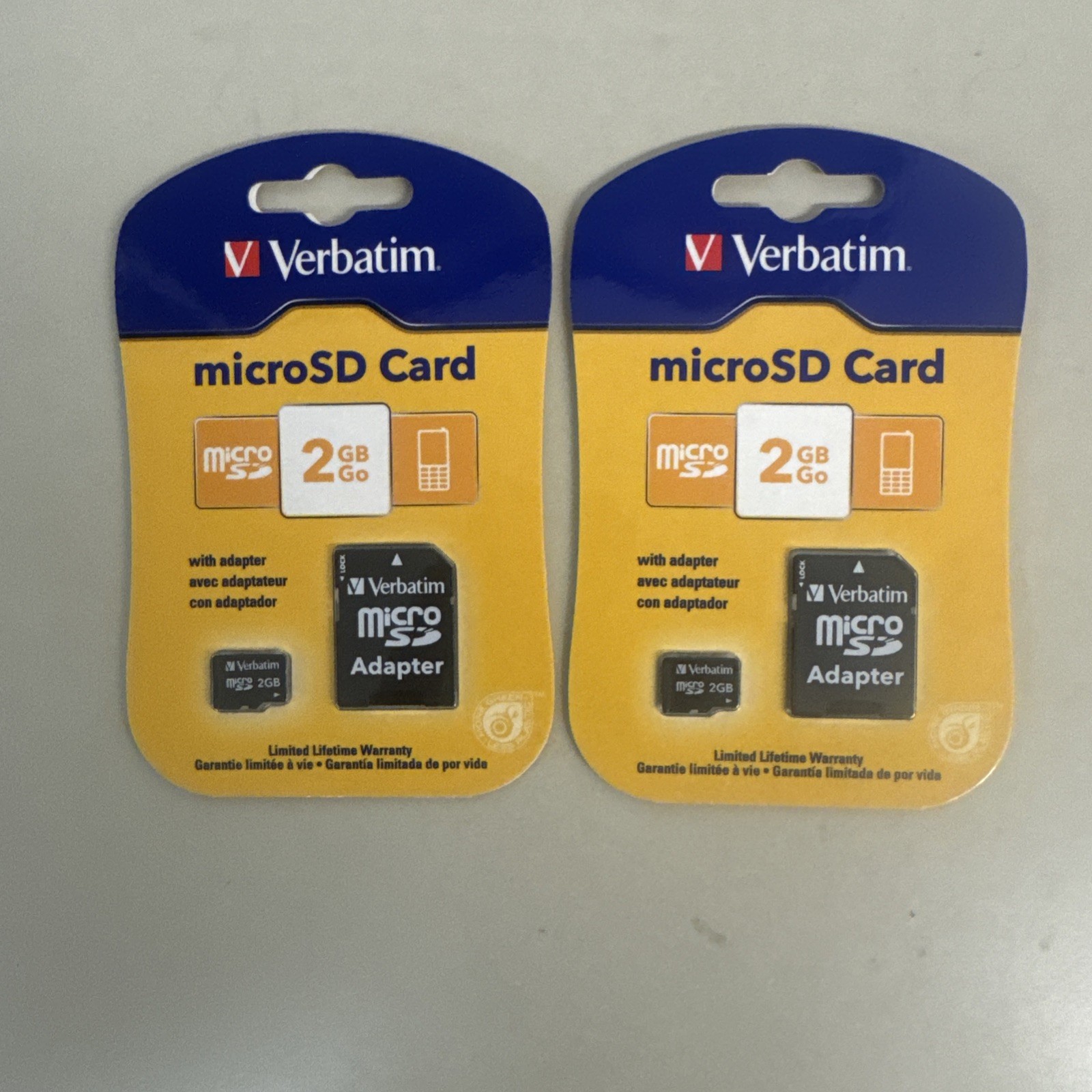 2- Verbatim microSD Card 2GB (w/SD adapter)
