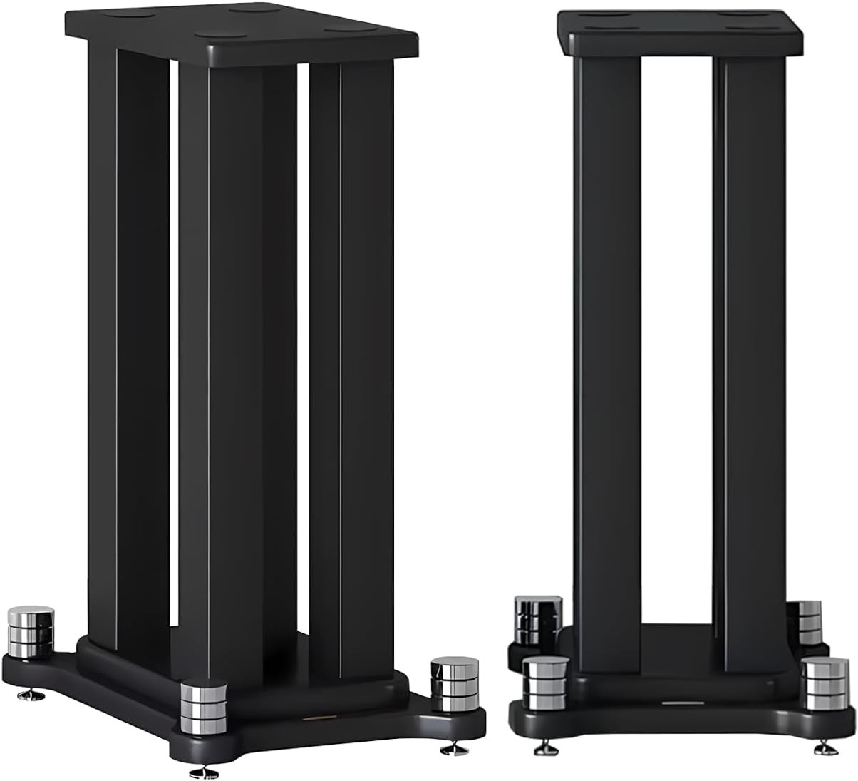 A Pair of Universal Speaker Stands, Heavy Duty Speaker Stands Holds Bookshelf Sp
