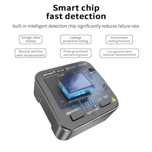 Socket Tester, Plug Tester for Electrical outlets,ZT-E4, Leakage Detector with