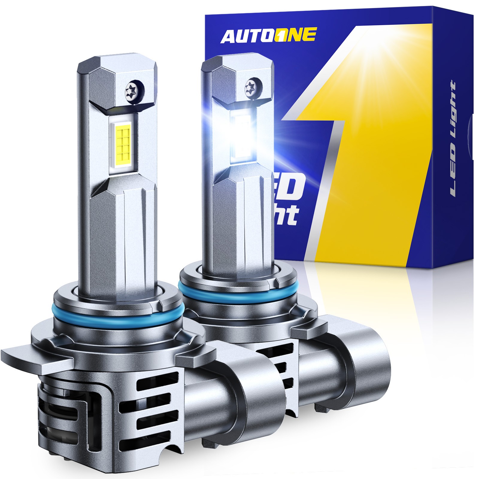 9012 HIR2 10000K LED Headlight Bulbs Kit High Low Beam Super Bright Combo White