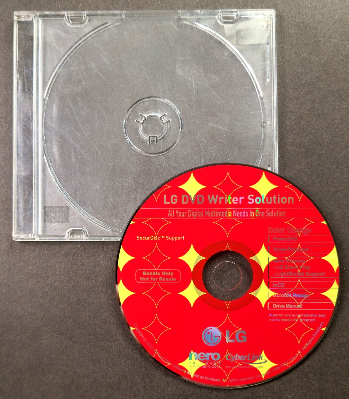 LG DVD Writer Solution Software CD 2008 Nero Express Color Change PowerDVD InCD