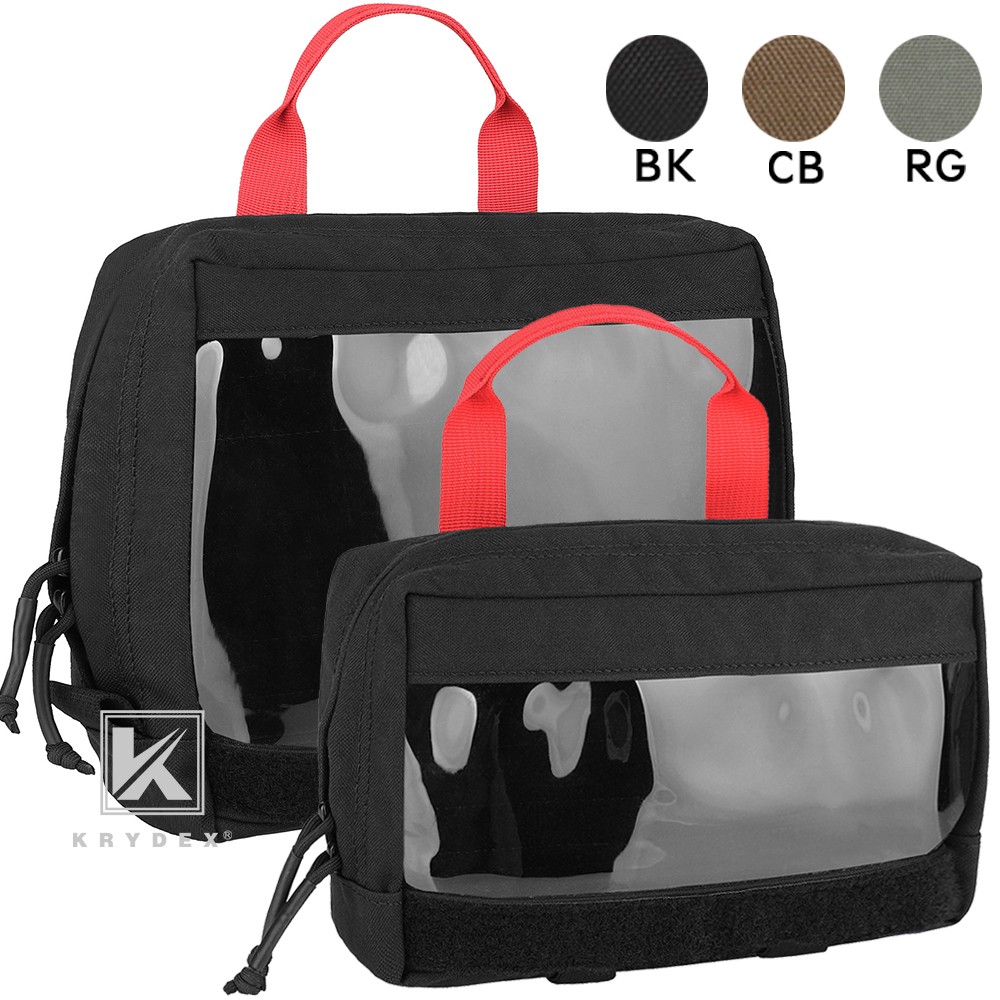 KRYDEX Clear Top Insert Pouch Medical Bag Organizer Hook & Loop for D3 Backpack
