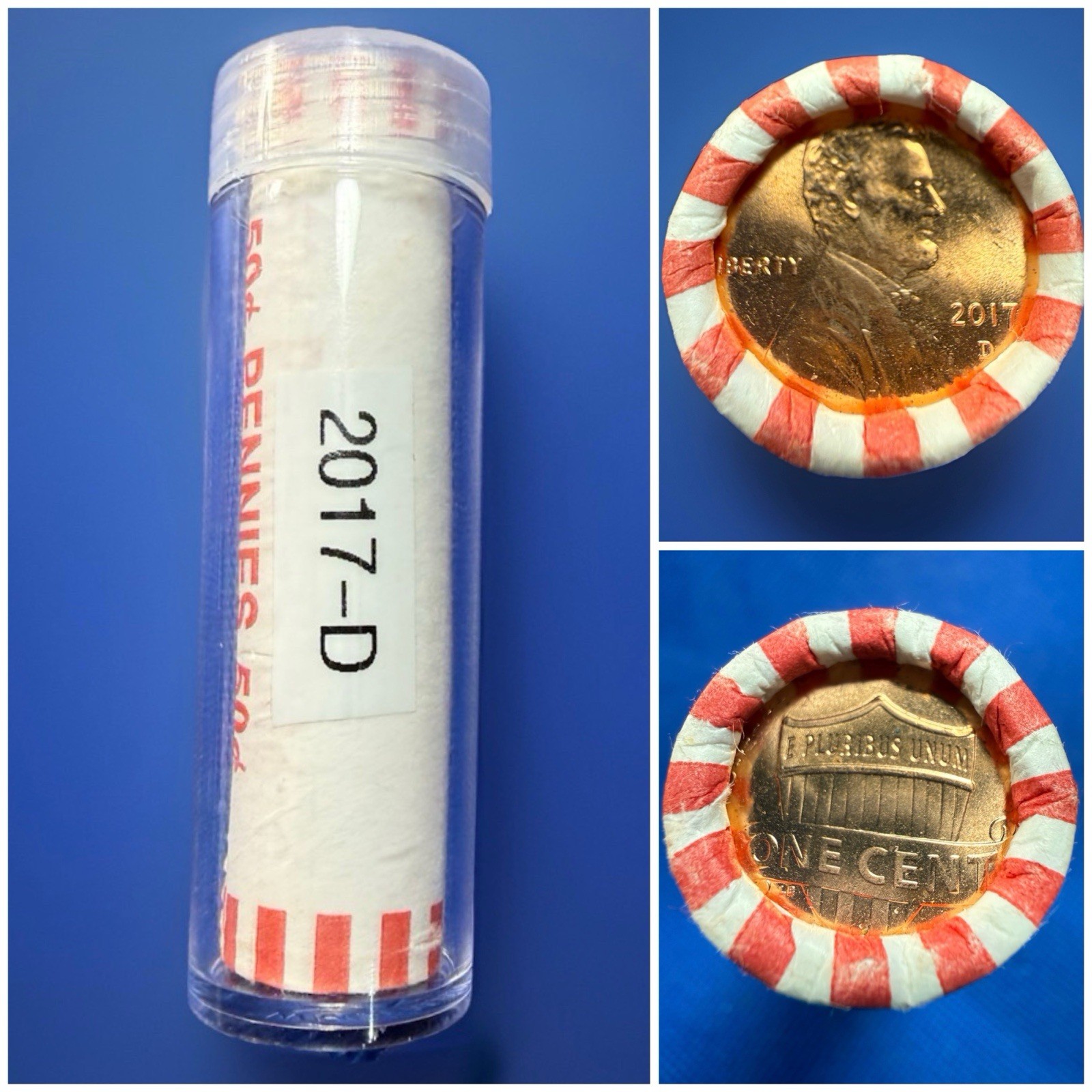 2017-D Lincoln Shield Cent Roll. OBW BU Roll Sealed In Protective Plastic Tube.