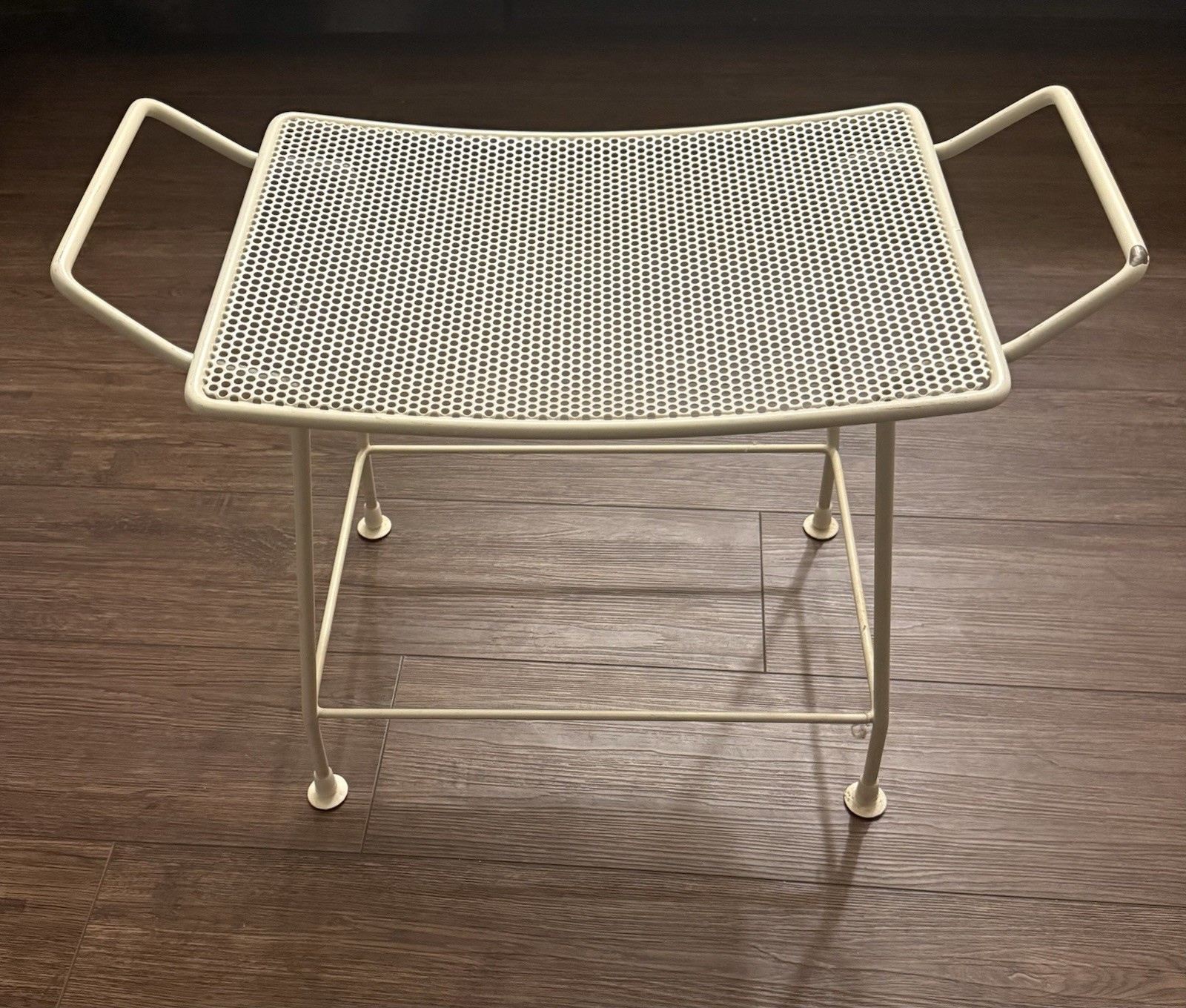 Mid Century Modern Russell Woodard Salterini Style Enamel Wrought Iron Stool