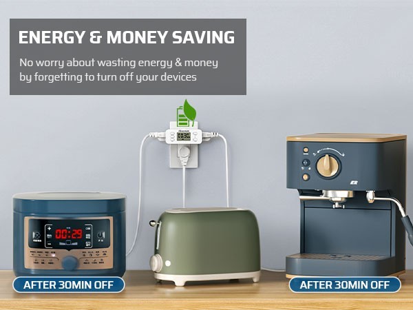 DEWENWILS 2-Pack Timer Outlet, 36H Countdown, Repeat Function,for Lights & Fans