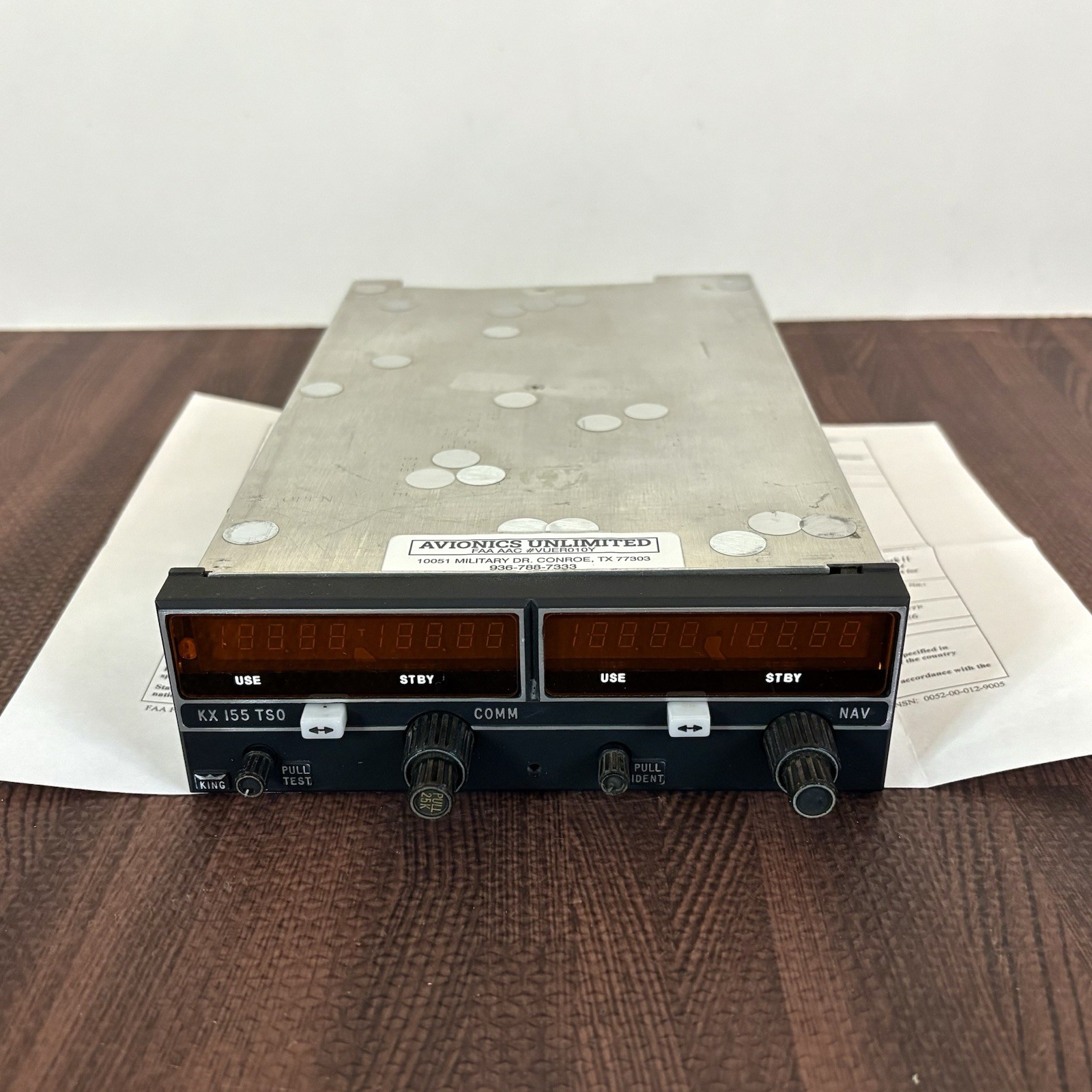 King KX 155 Nav/Com No Glideslope 14 Volt 069-1024-00 w/ 8130-3