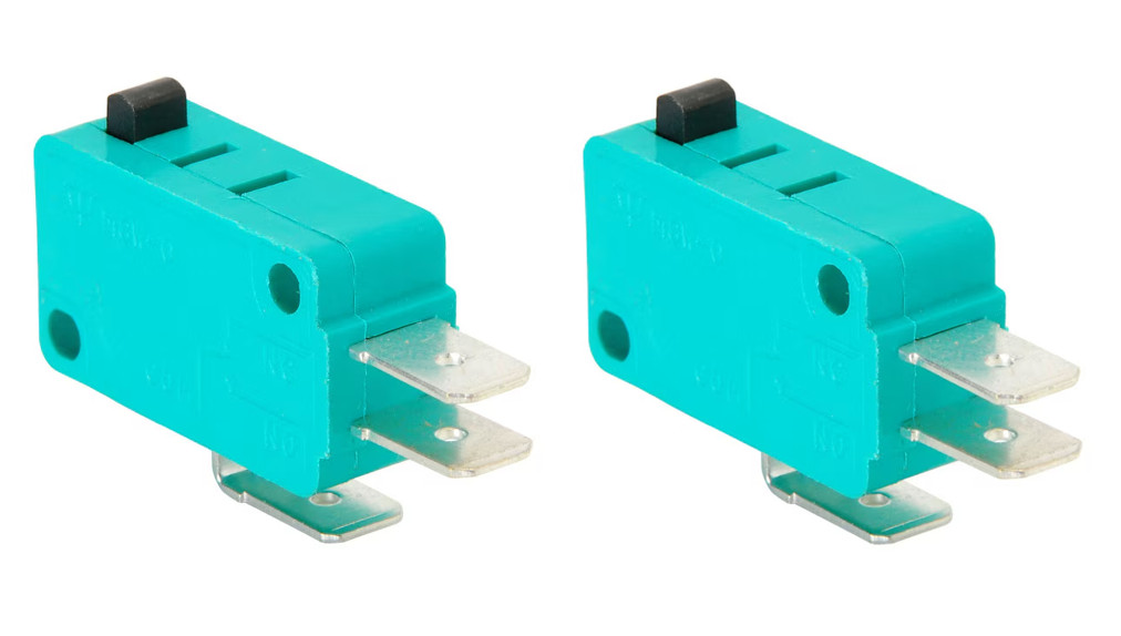 2-Pack SPDT Snap-Action Standard Button Micro Limit Switch Normally Open/Closed