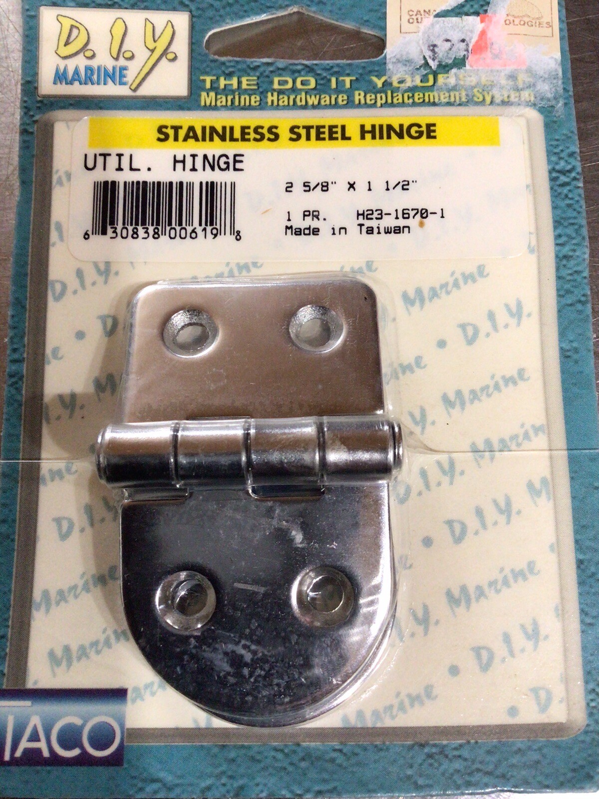 TACO H23-1670 Stainless Steel Utility Hinge, 2-5/8" Long by 1-1/2" Wide, Pair