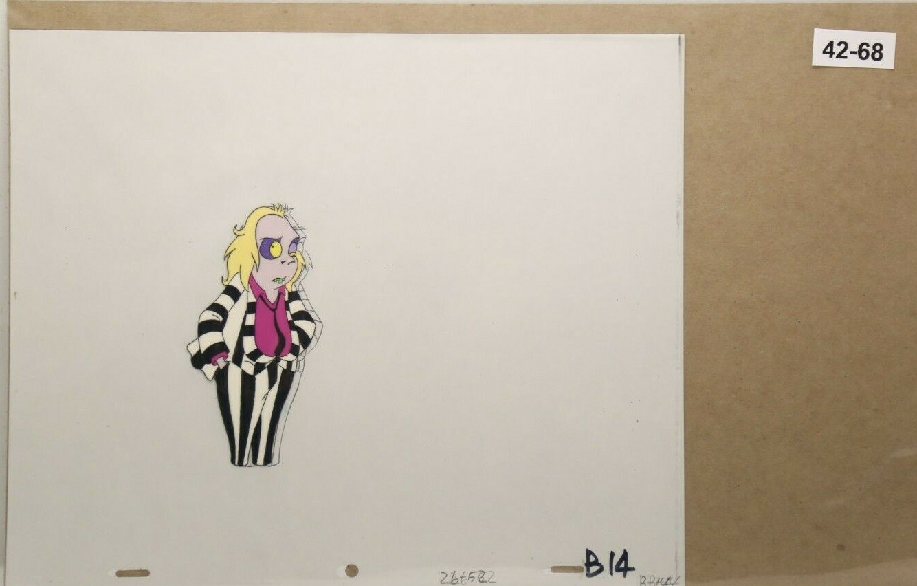 Beetlejuice Original Production Drawing And Cel 42-68 Used Cond.