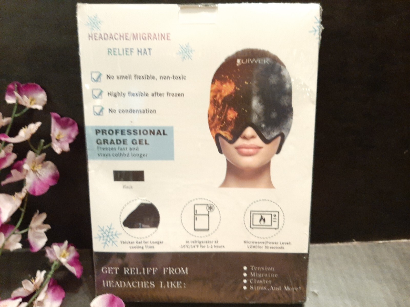 JUIWER HEADACHE MIGRAINE ICE HEAD WRAP  RELIEF HAT