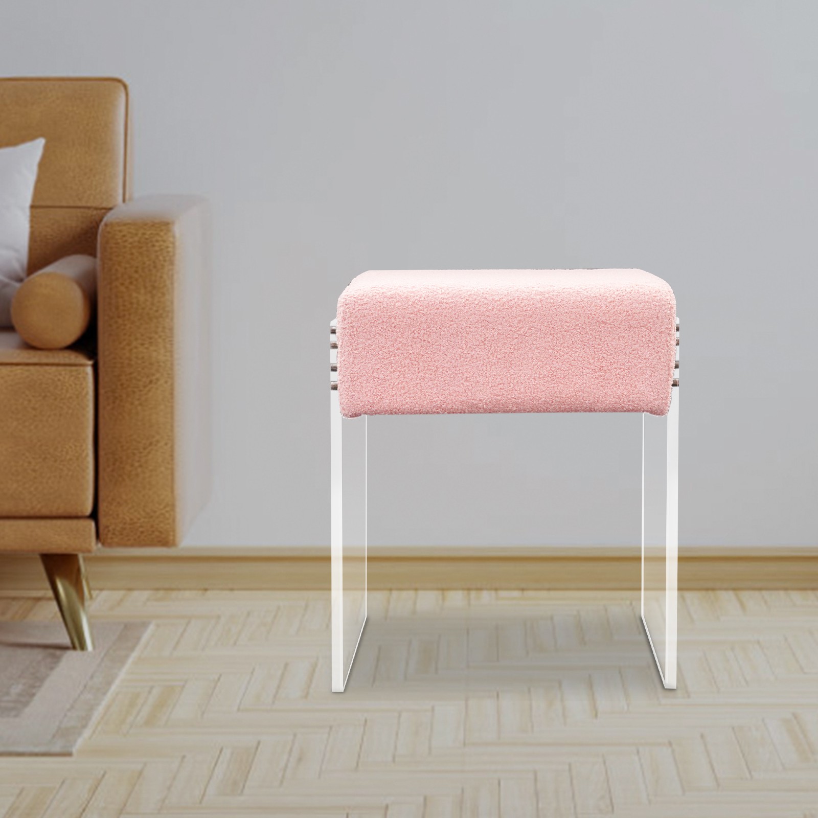 Pinkl Makeup Stool Chair with Cushion, Modern Multifunctional Vanity Stool