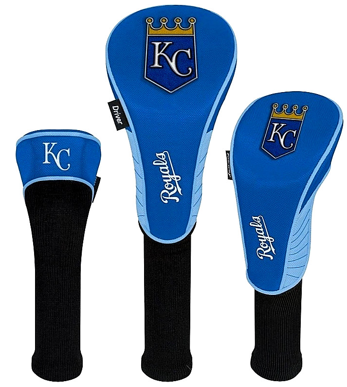 Set of 3 Kansas City Royals Golf Club Headcover Driver Fairway Hybrid Crown Logo