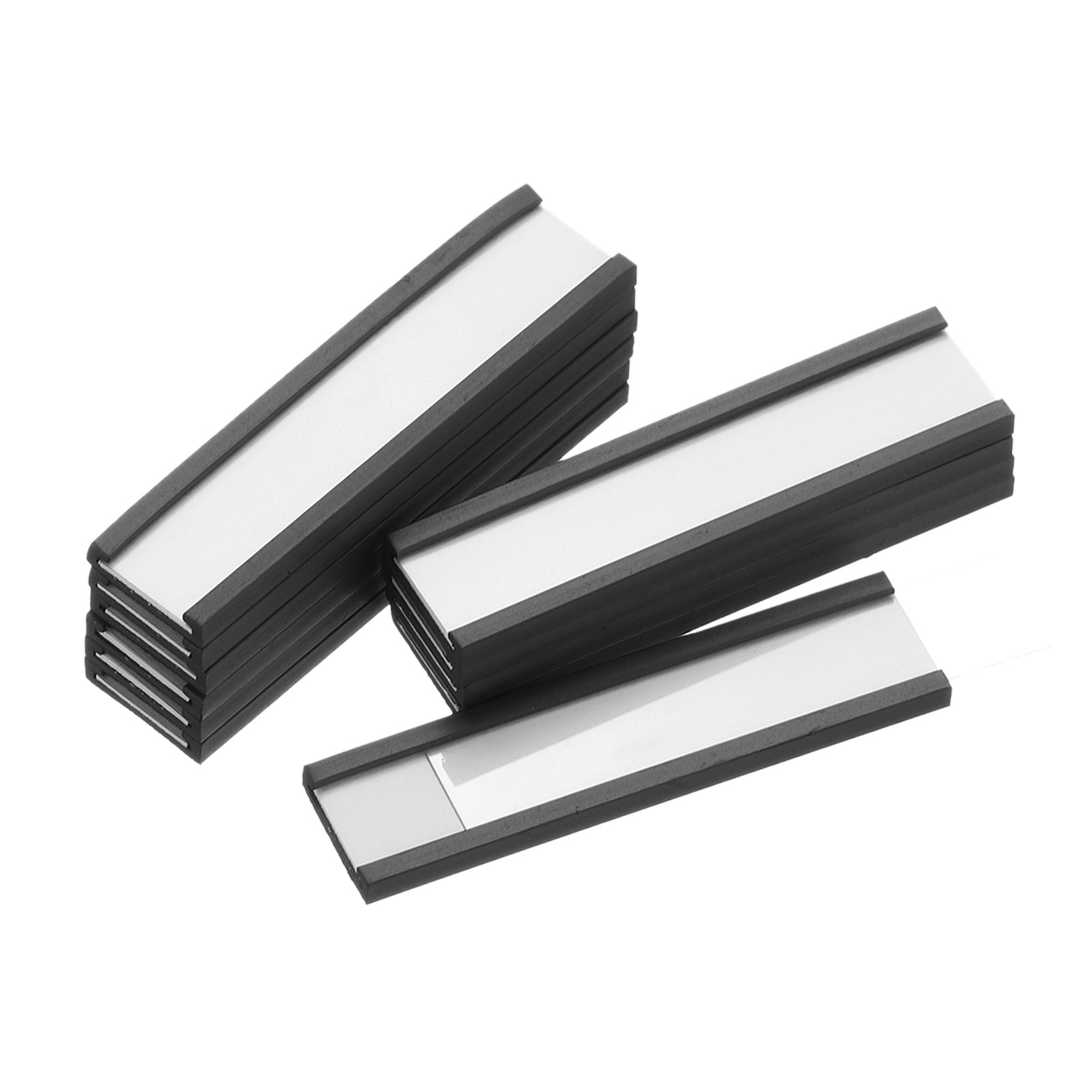 Label Holders 2" x 0.5" C Channel Rubber Magnetic for Shelves Organize 60pcs