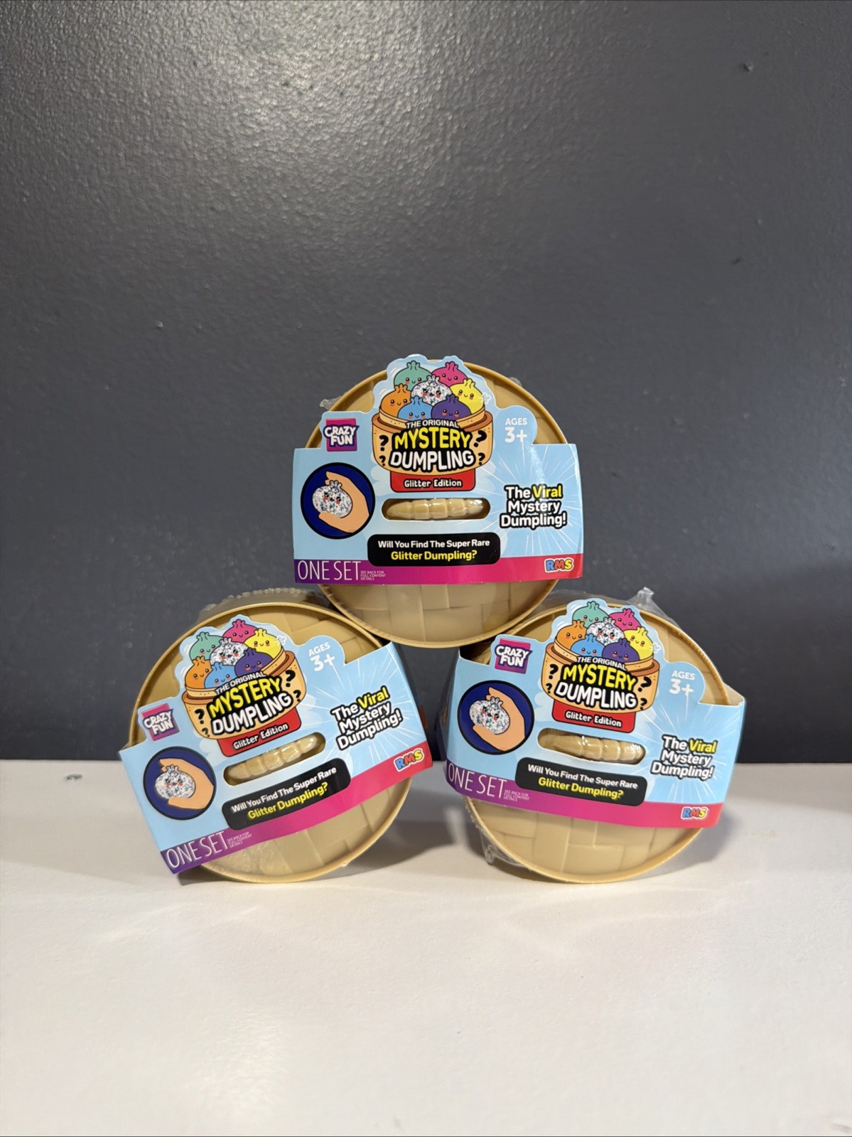Viral Crazy Fun The Original Mystery Dumpling Glitter Edition LOT of 3