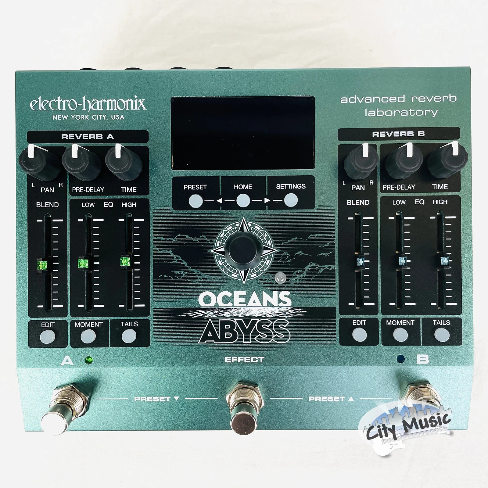Used Electro-Harmonix EHX Oceans Abyss Advanced Reverb Laboratory Effect Pedal ♫