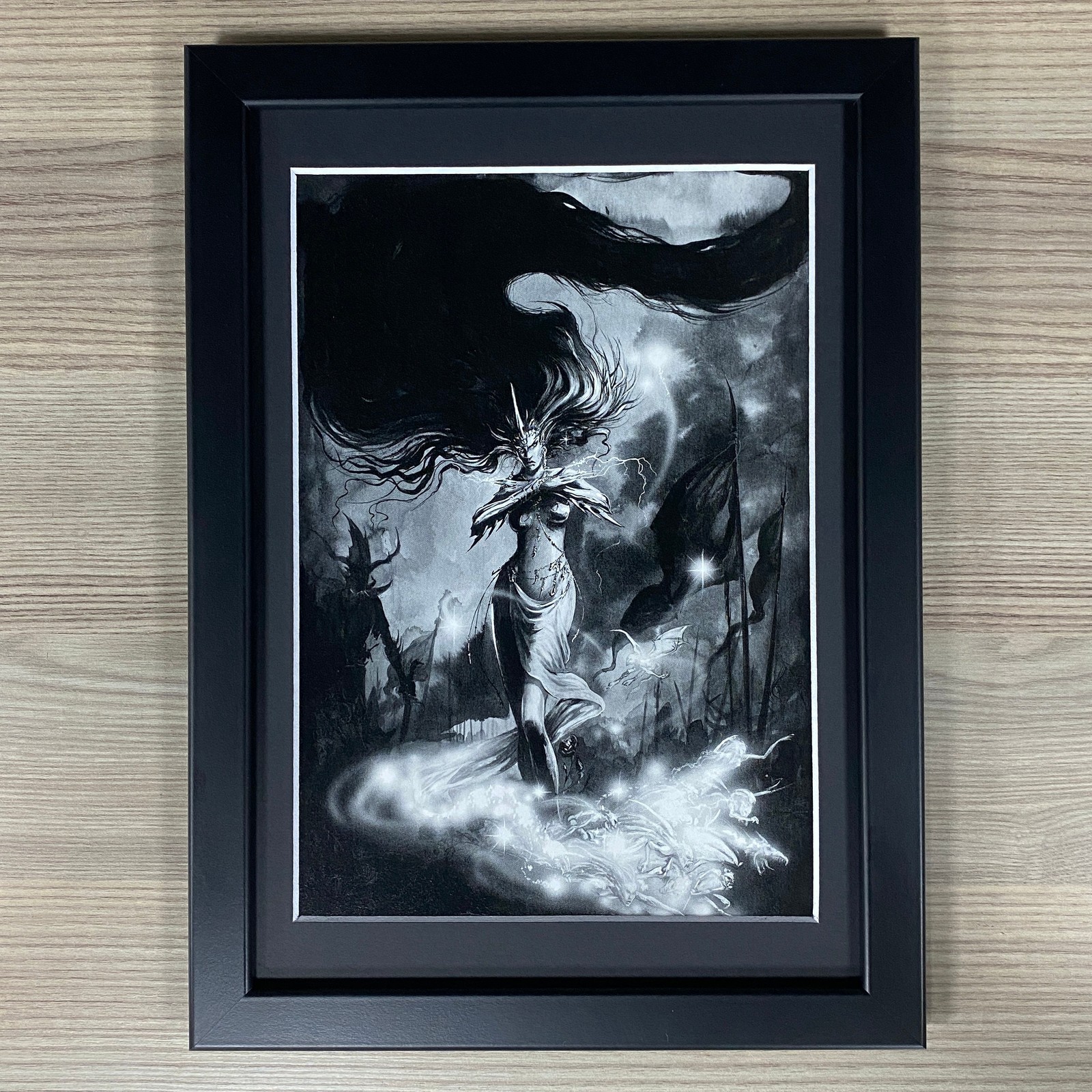 DARK ELF SORCERESS FRAMED ART DARK ELVES DAUGHTERS OF KHAINE AELF WARHAMMER AOS