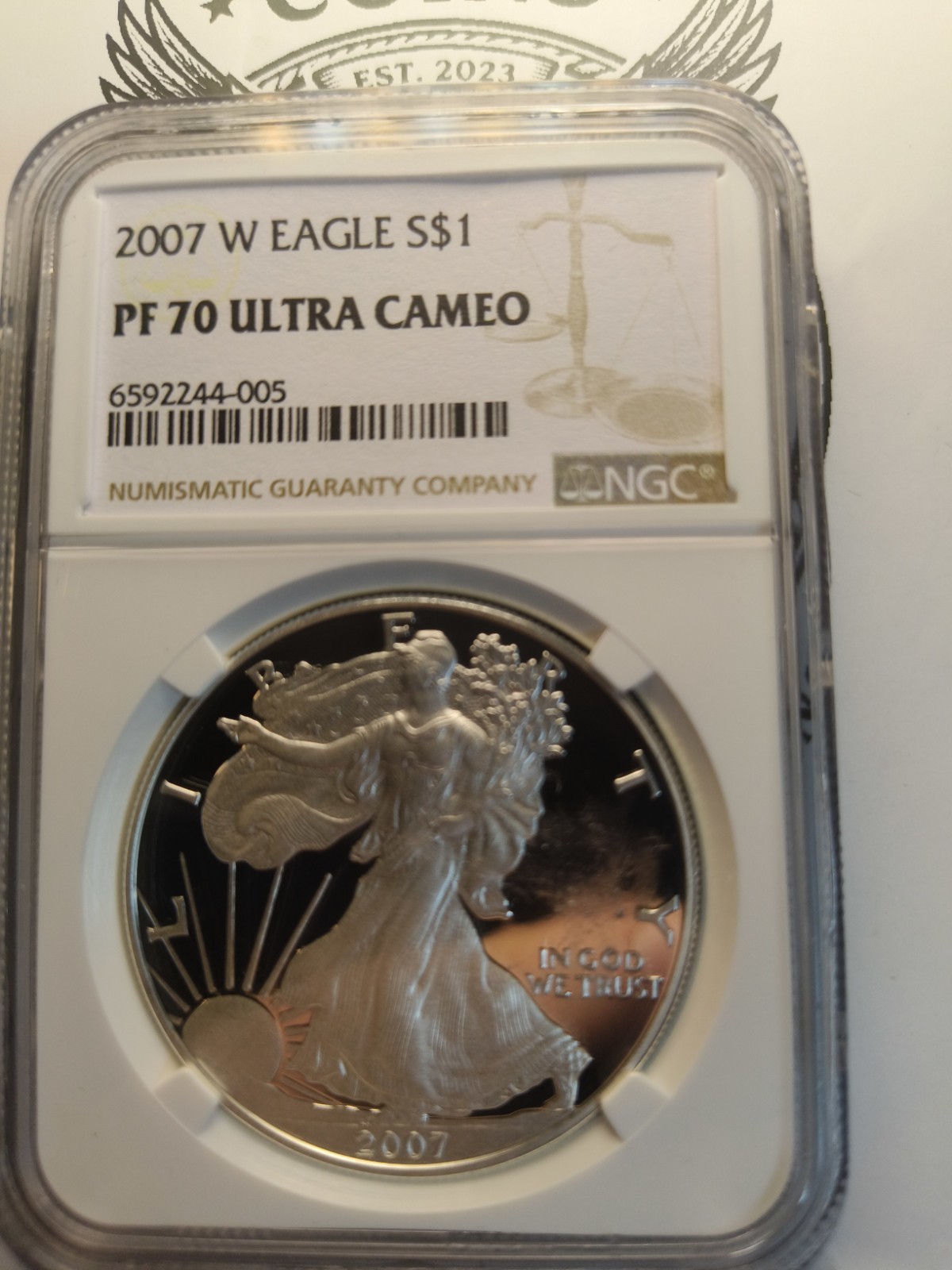 2007-W American Silver Eagle PF70 UCAM NGC E14-123