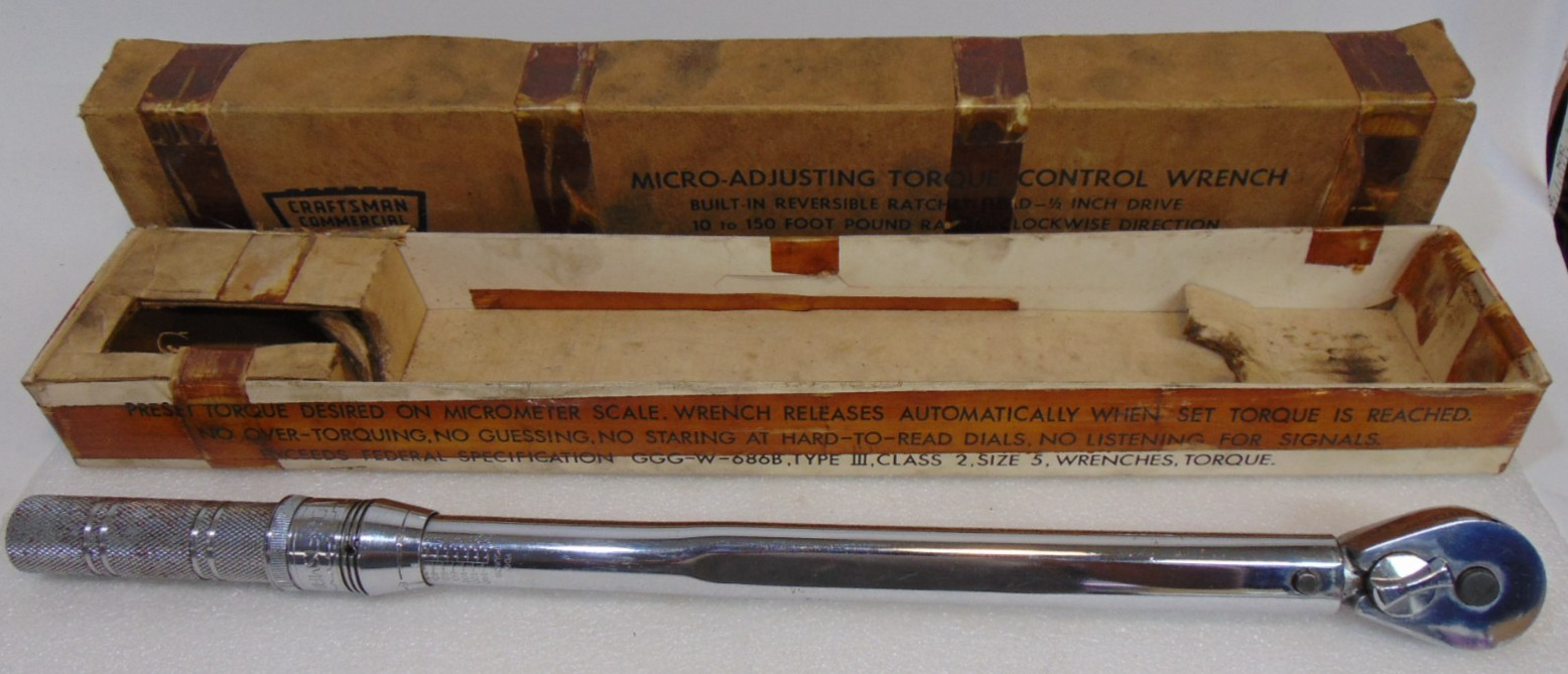 Vintage Craftsman 1/2" Drive Micro-Adjusting Torque Wrench 44441 Made in USA