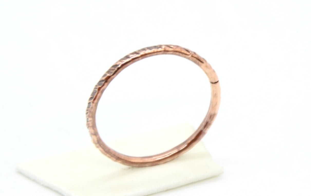 Copper Ring Stackable Hammered Rings Band Size 14 Promise Ring thin 2mm