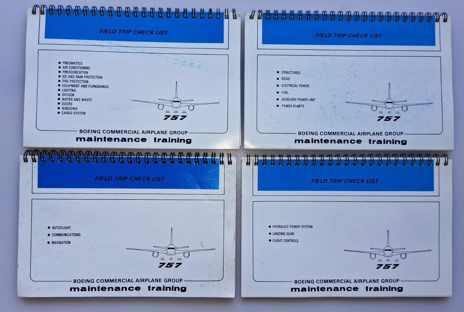 Boeing 757 Airplane Maintenance Training Books Field Trip Check List - 476 pages