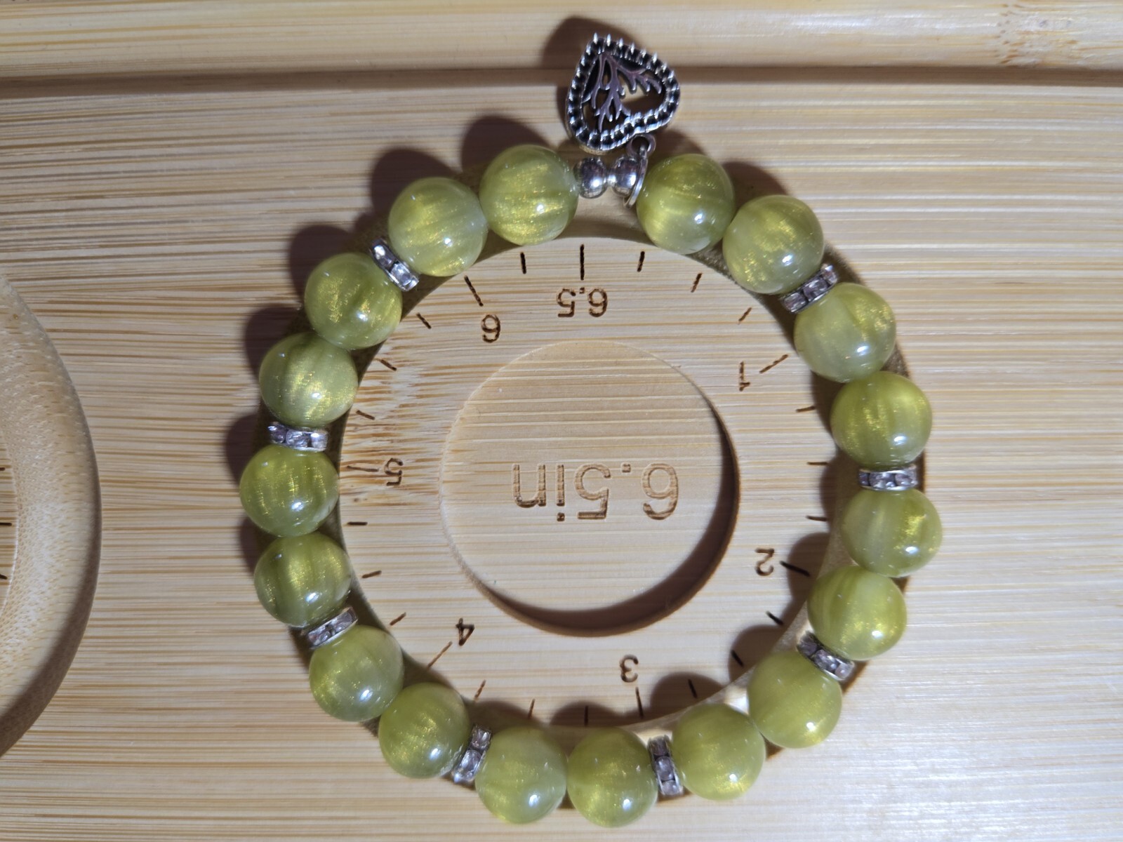 Handcrafted Heart 10mm Resin Bead Stretch Bracelet