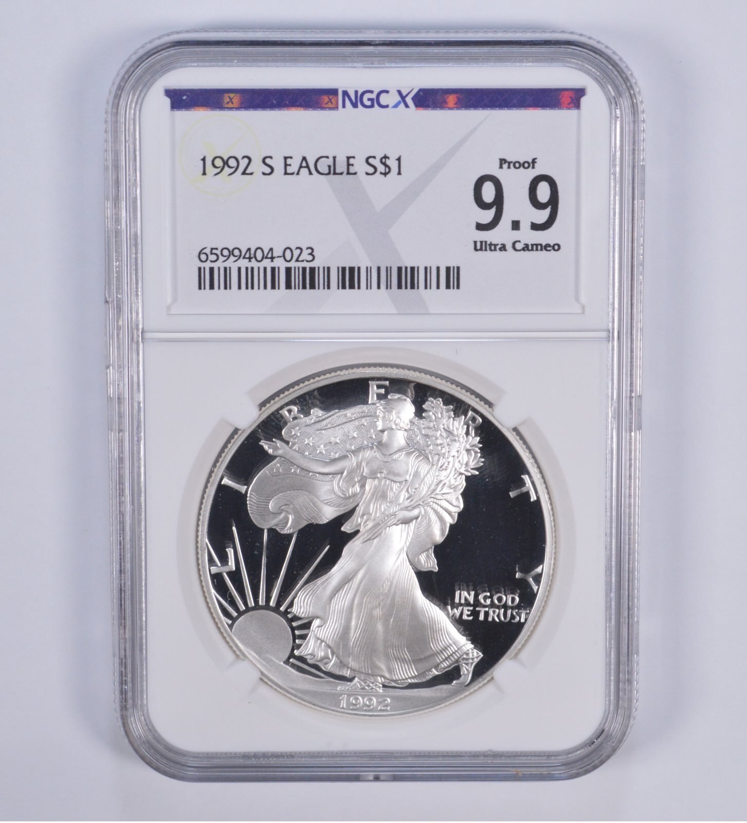 1992-S American Silver Eagle Proof 9.9 NGC X NGCX - Almost PERFECT