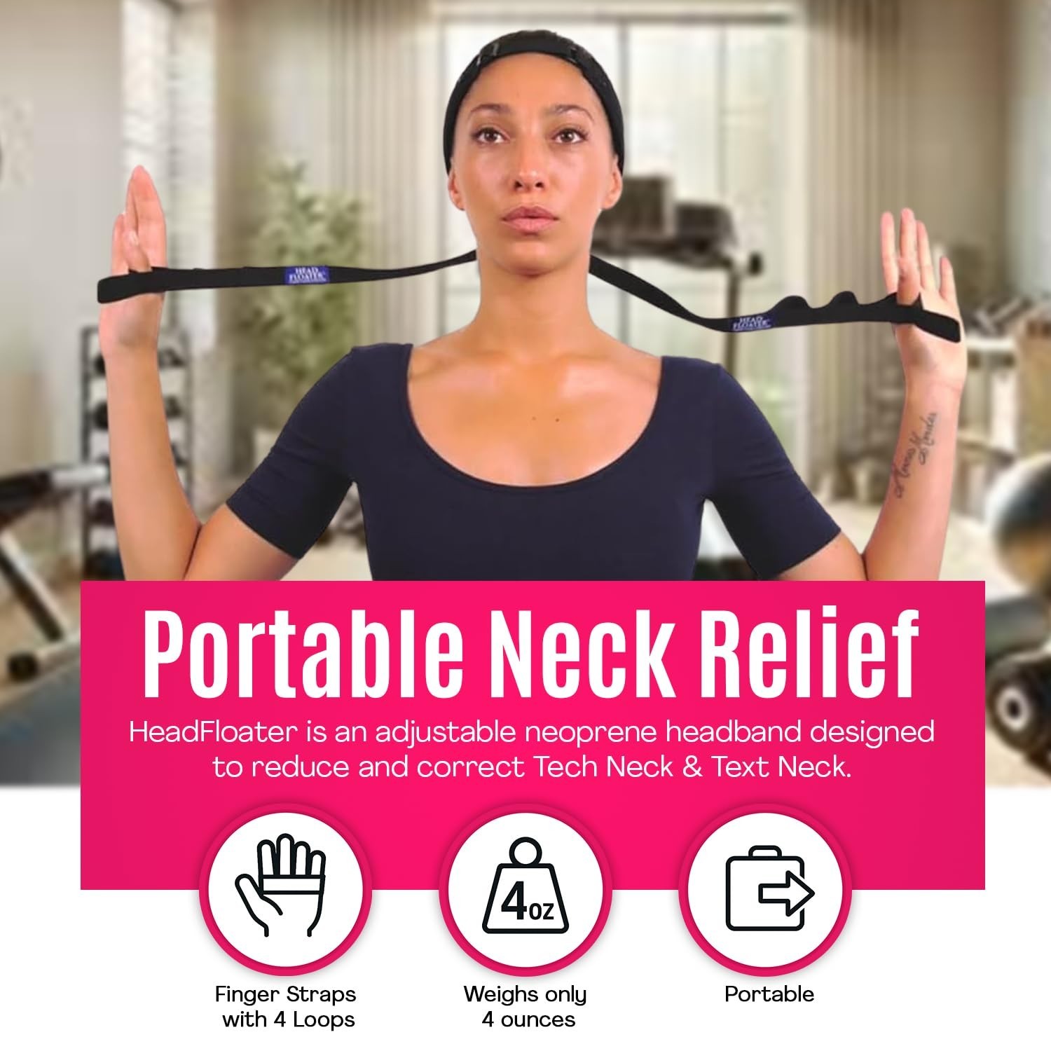 HeadFloater, Neck Stretches To Relieve Tech Neck, traction device designed to...