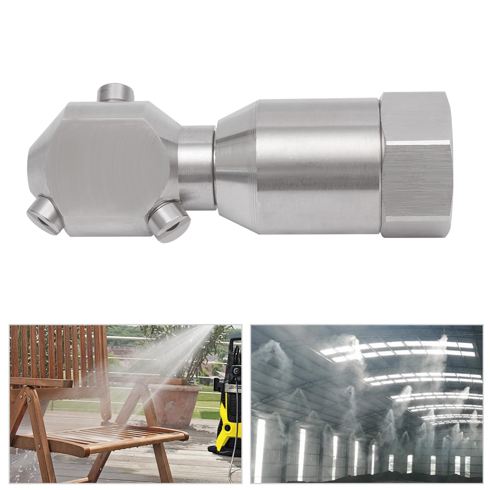 Stainless Rotating Jet Spraying Washing Nozzle Tank Barrel Pipeline Clean 1/2''
