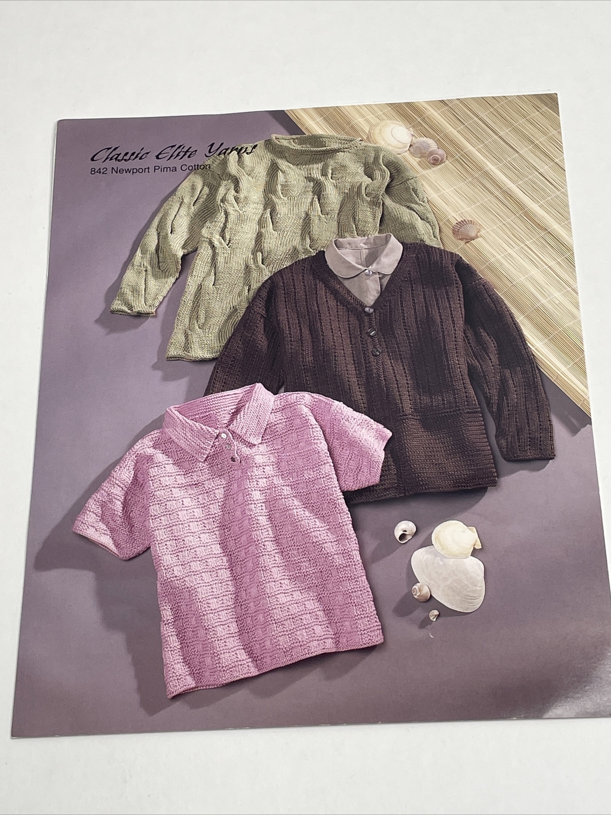 Classic Elite Yarns Childs Polo Cardigan Pullover Knitting Pattern  842