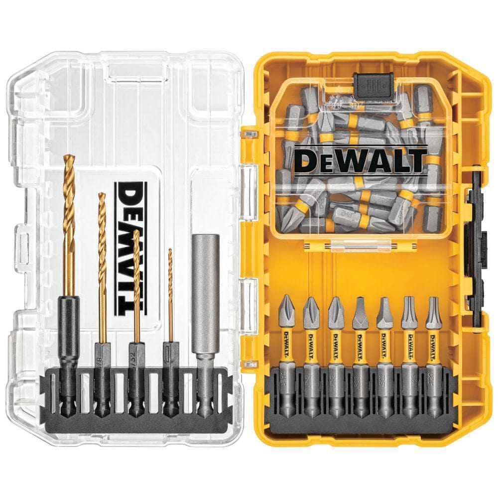Screwdriving Bits, Black Oxide Drill Bits, Right Angle Adapter, Tough Case 40Pcs