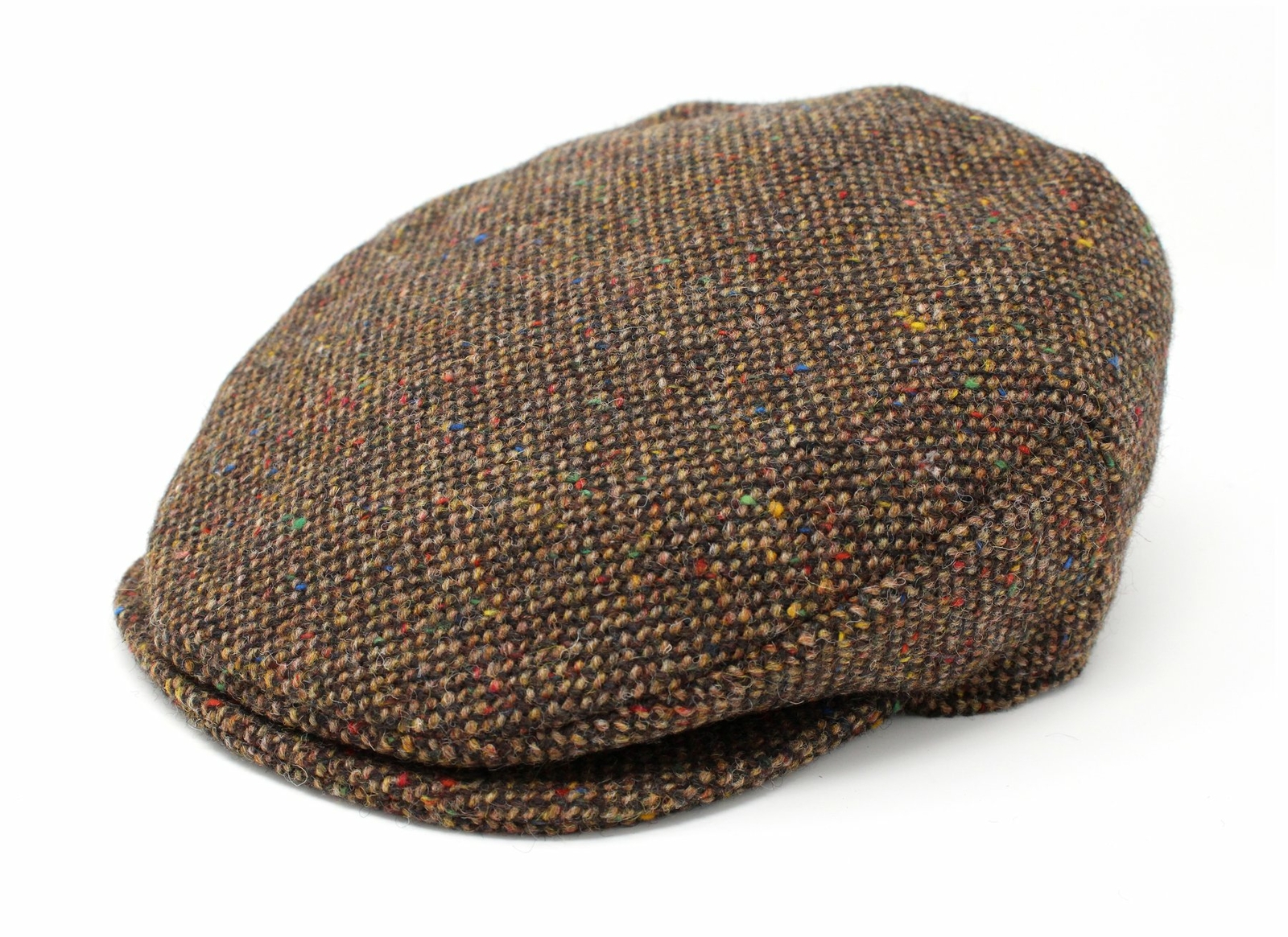 Hanna Hats Men's Womans Donegal Irish Tweed Hat Cap Brown Vintage 100% Pure Wool
