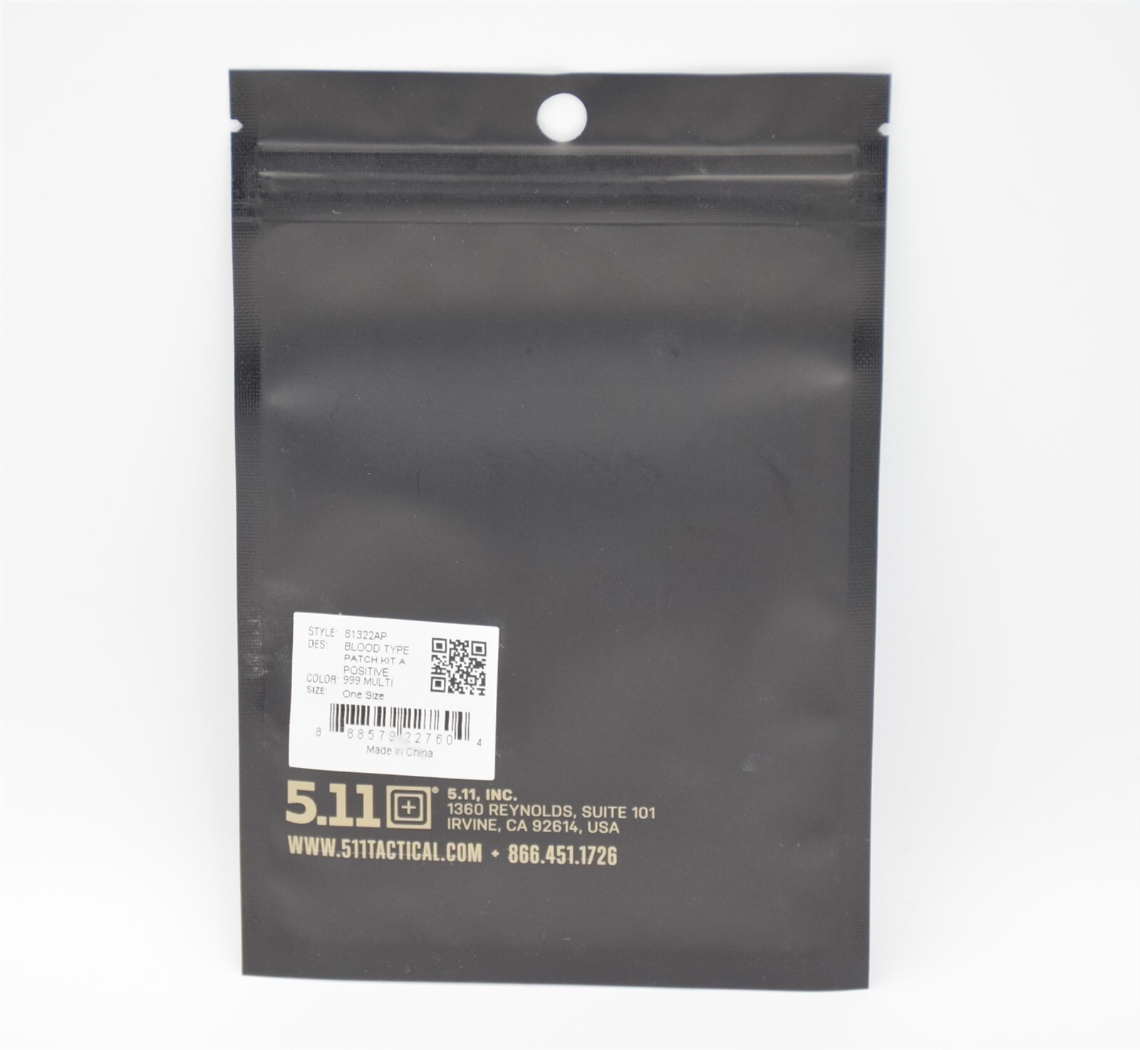 5.11 TACTICAL A POSITIVE A+BLOOD TYPE KIT LOGO PATCH HOOK/LOOP BACKING (5 PACK)