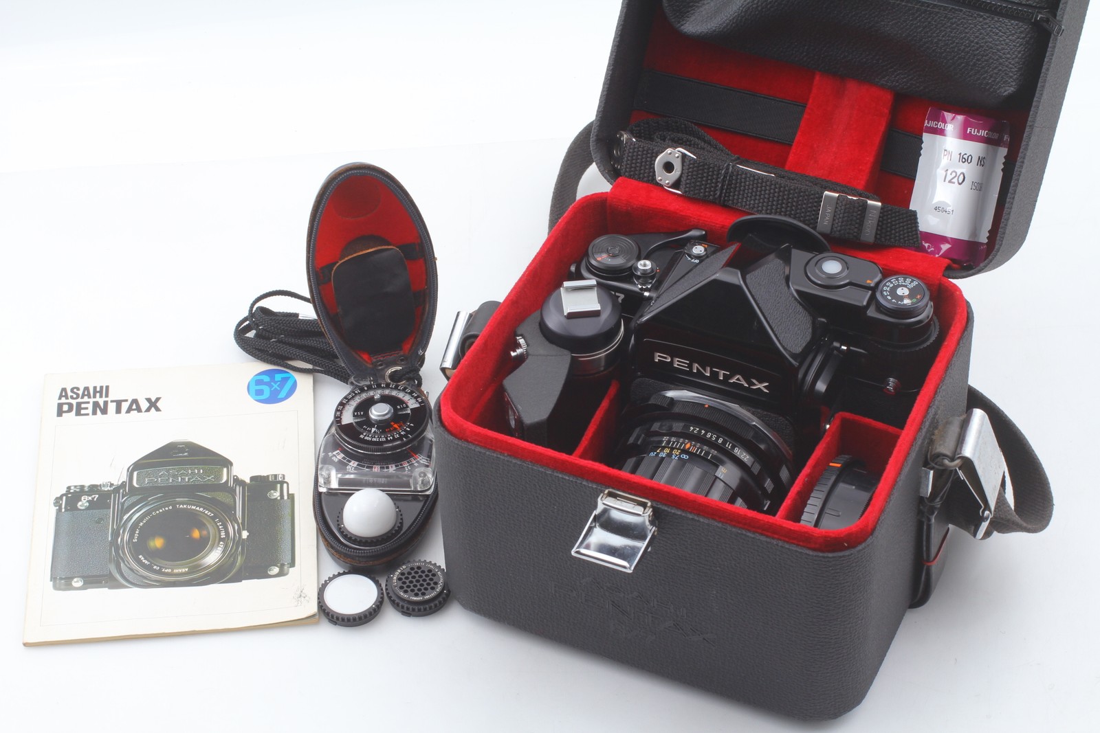 Late Body [Top MINT w/ Case Grip] Pentax 67 6x7 TTL SMC T 105mm f2.4 Lens JAPAN