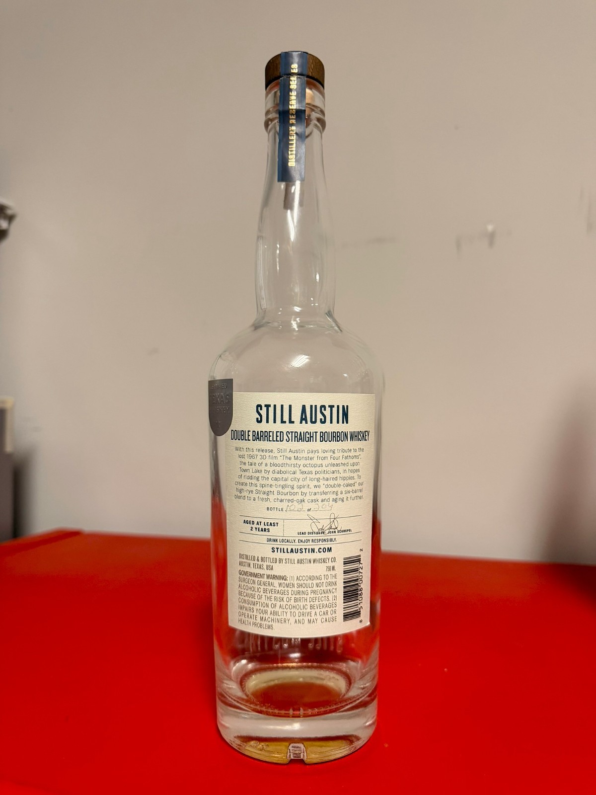 Still Austin Double Barrel Octopus Empty Bourbon Bottle sick 3D Artwork Rare!!