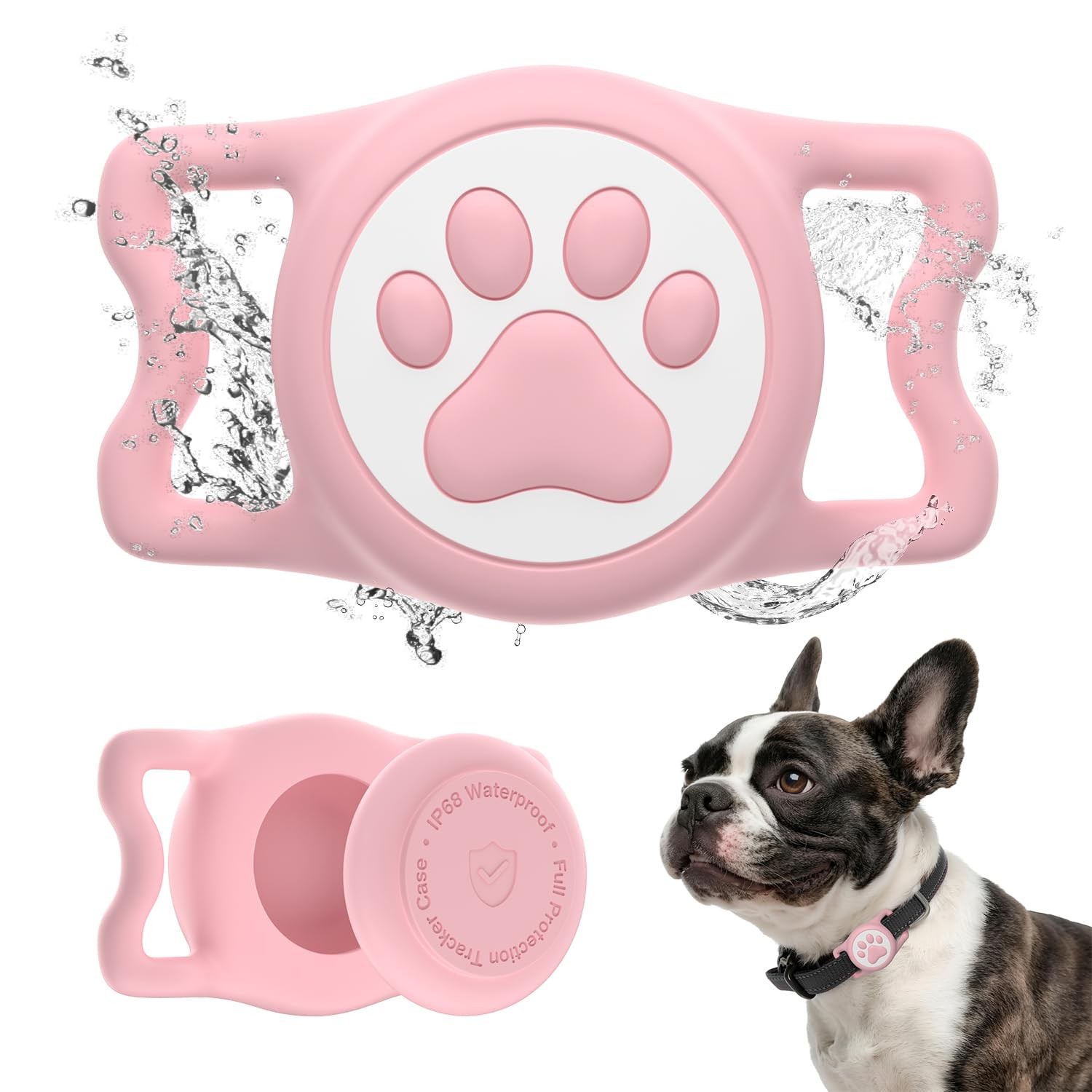 Lot of 4 WhoseID AirTag Holder for Dog Cat Collar Waterproof Silicone Blue Pink