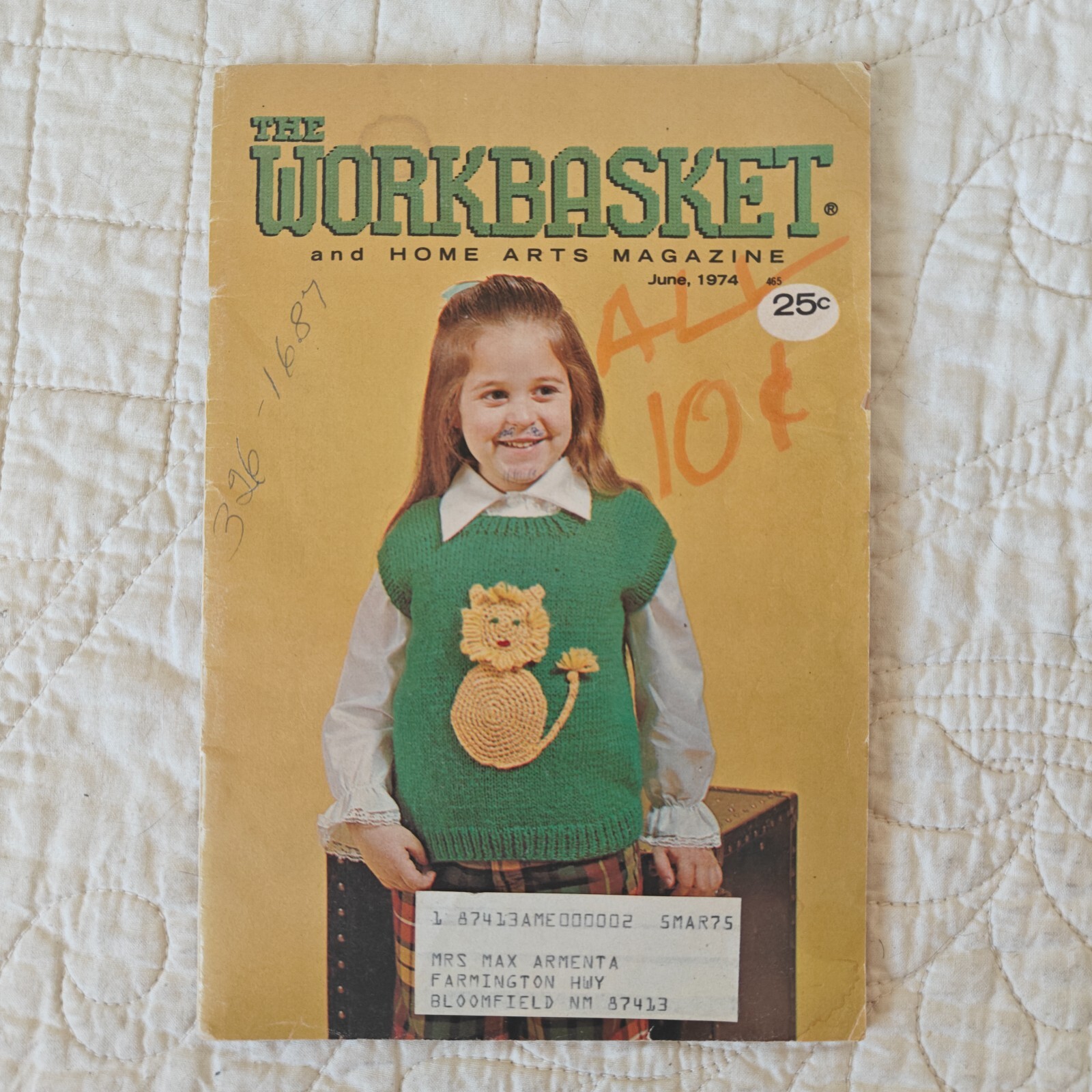 June 1974 Vtg The Workbasket Home Arts Magazine Knitting & Crochet Pattern Book
