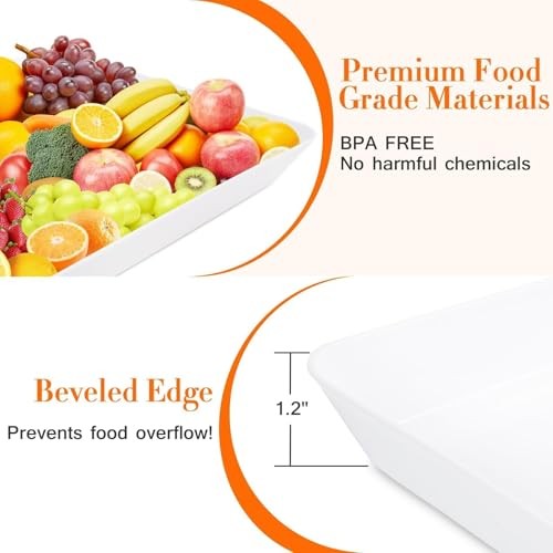 pcs Serving Tray for Entertaining, Grilling BBQ Accessories, Serving 4 White