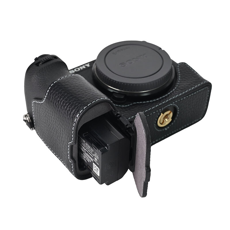 Genuine Real Leather Half Case for Sony A6700 Camera Protector Grip