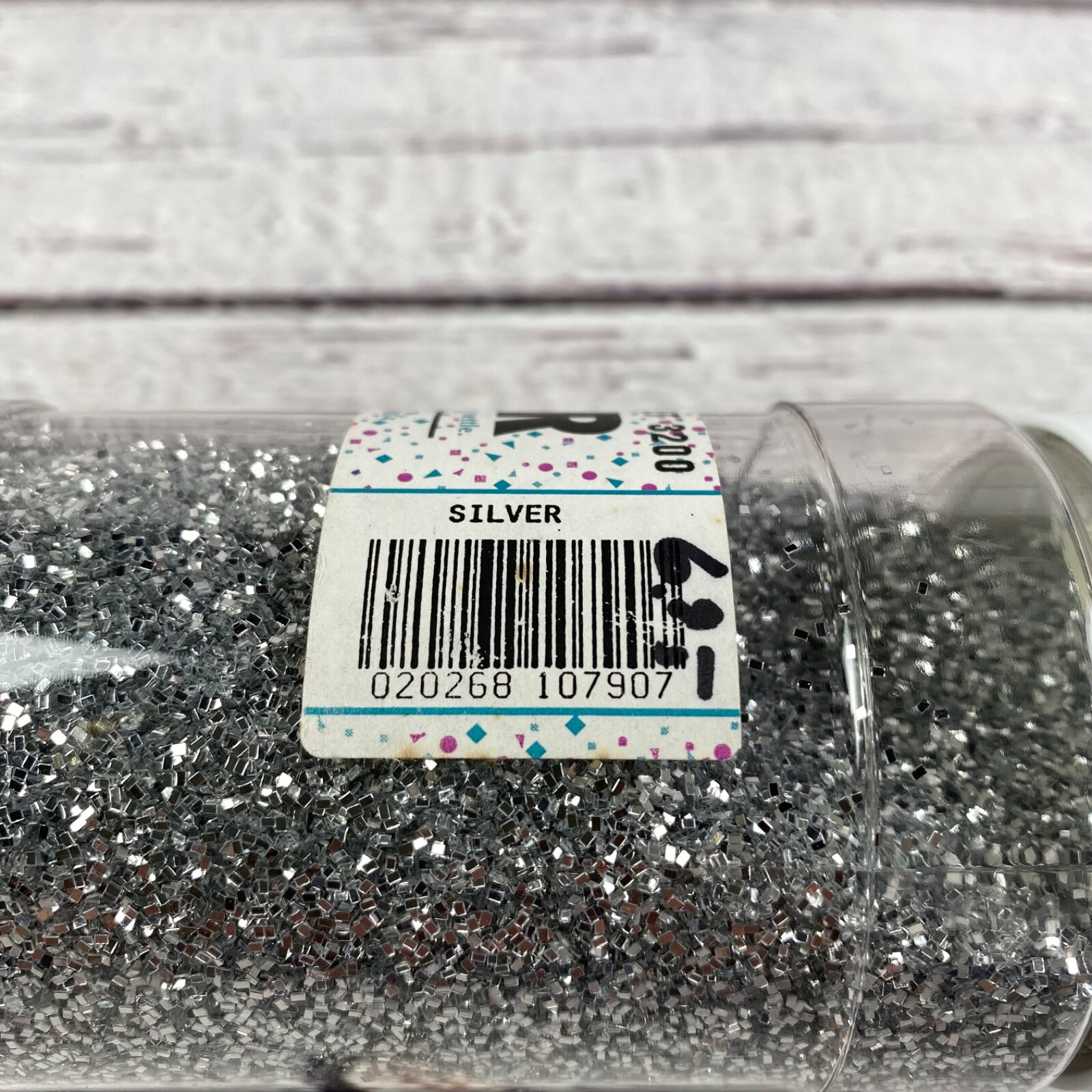 Pro Art Glitter Silver 8 oz Container with Shaker Lid