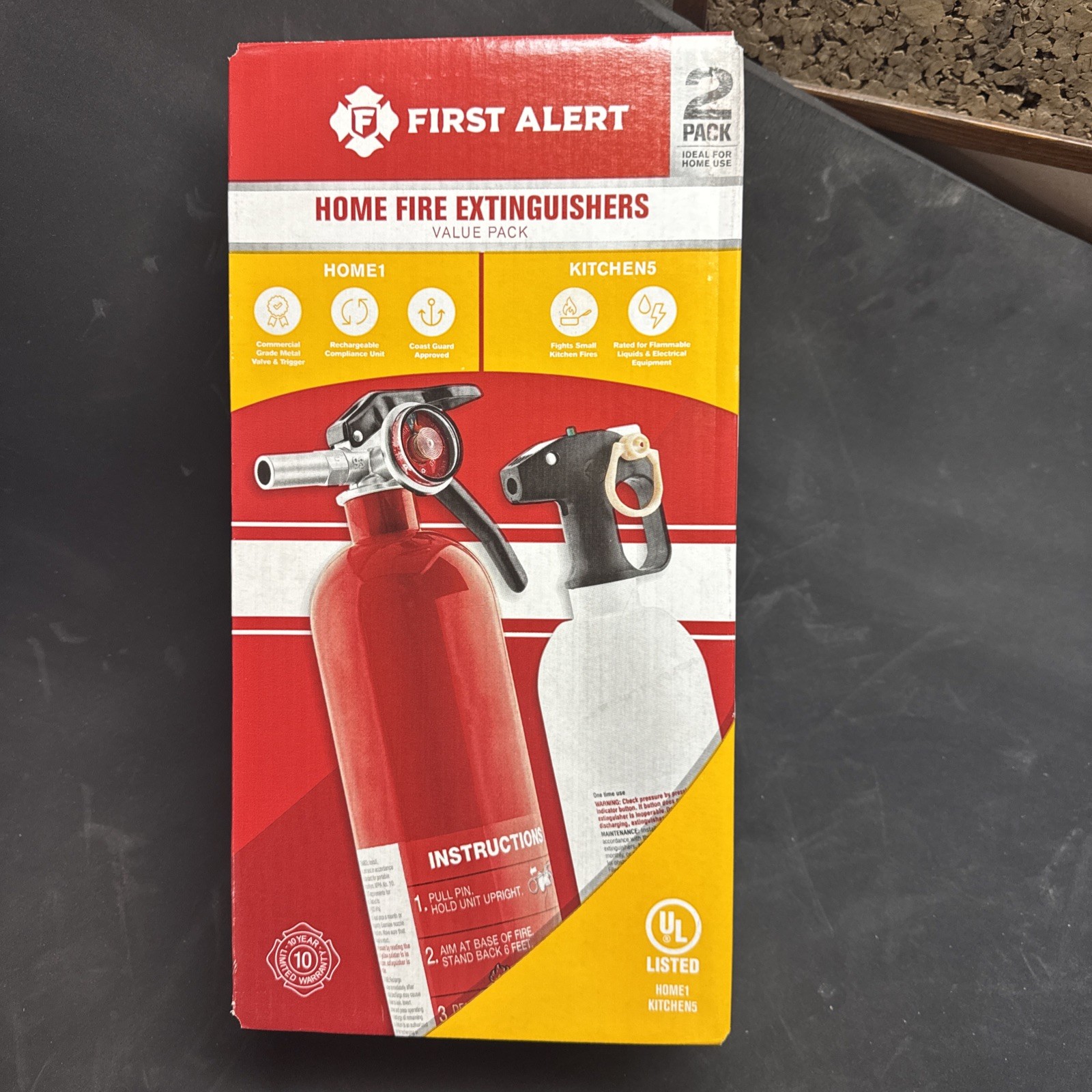 NEW 2 Pack First Alert Rechargeable Home & Kitchen Fire Extinguisher