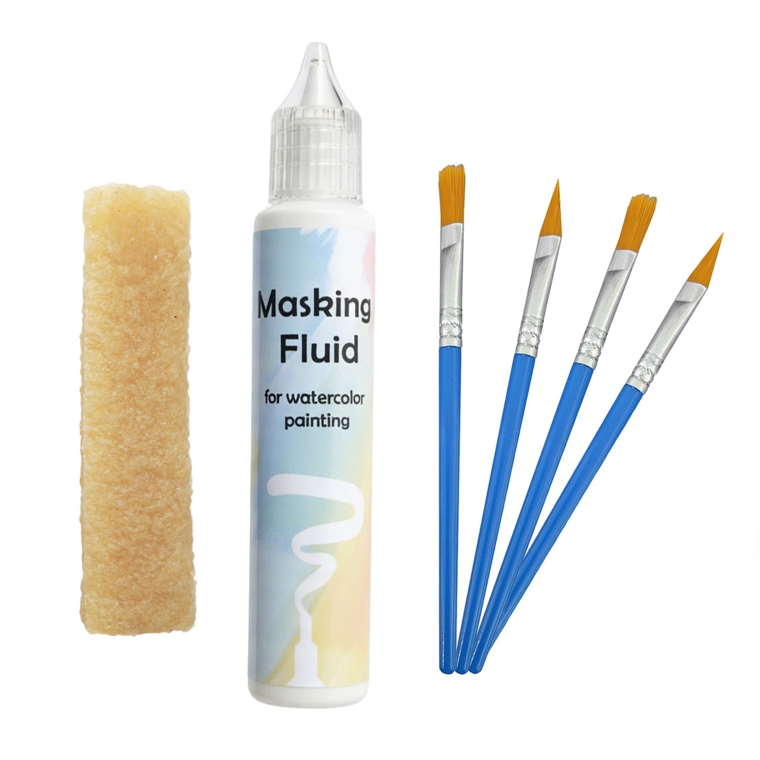 White Watercolor Masking Fluid - Professional Art Supplies with 30g, white